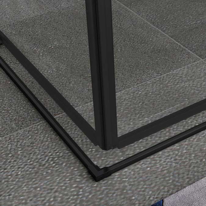 Corner Entry Kaylee BLACK with Sliding Doors Made of ESG Safety Glass Eckeinstieg Kaylee BLACK mit Schiebetüren aus ESG Sicherheitsglas 195cm-90x90 cm