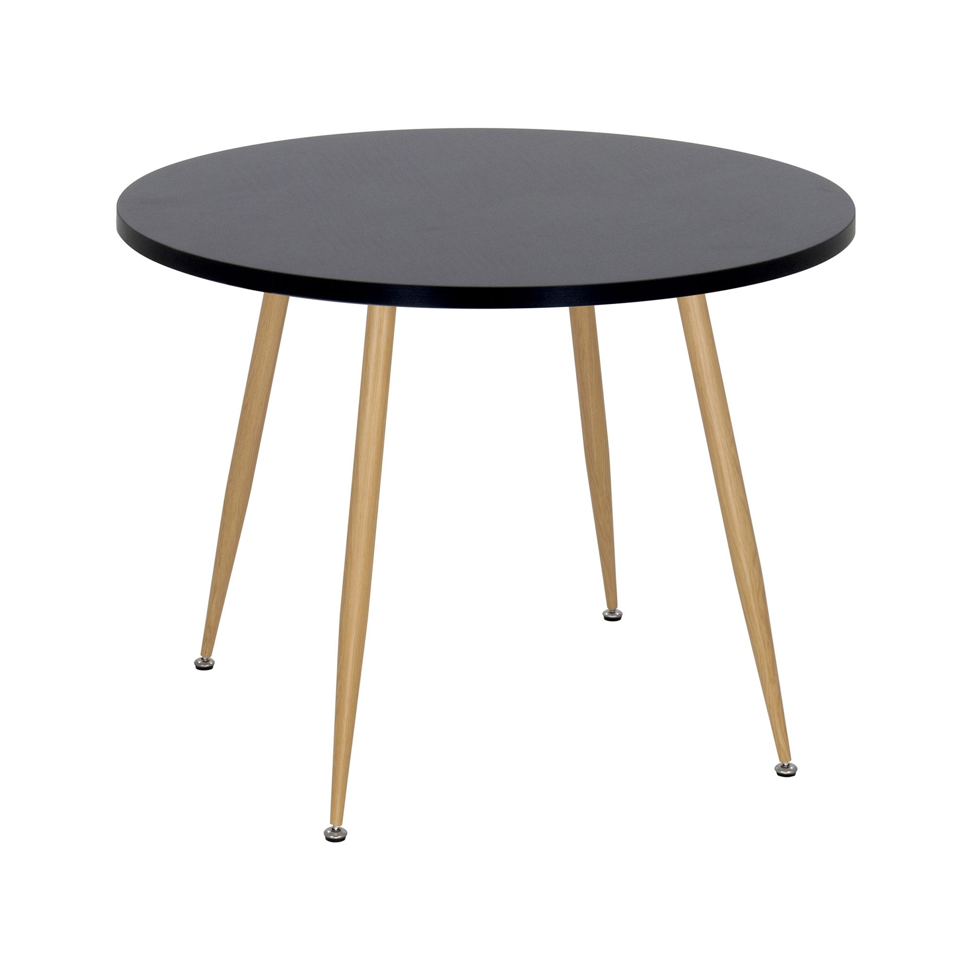 Esszimmer-Tisch CORIN | Tischplatte: Holz in Schwarz | Beine: Holz 90 cm