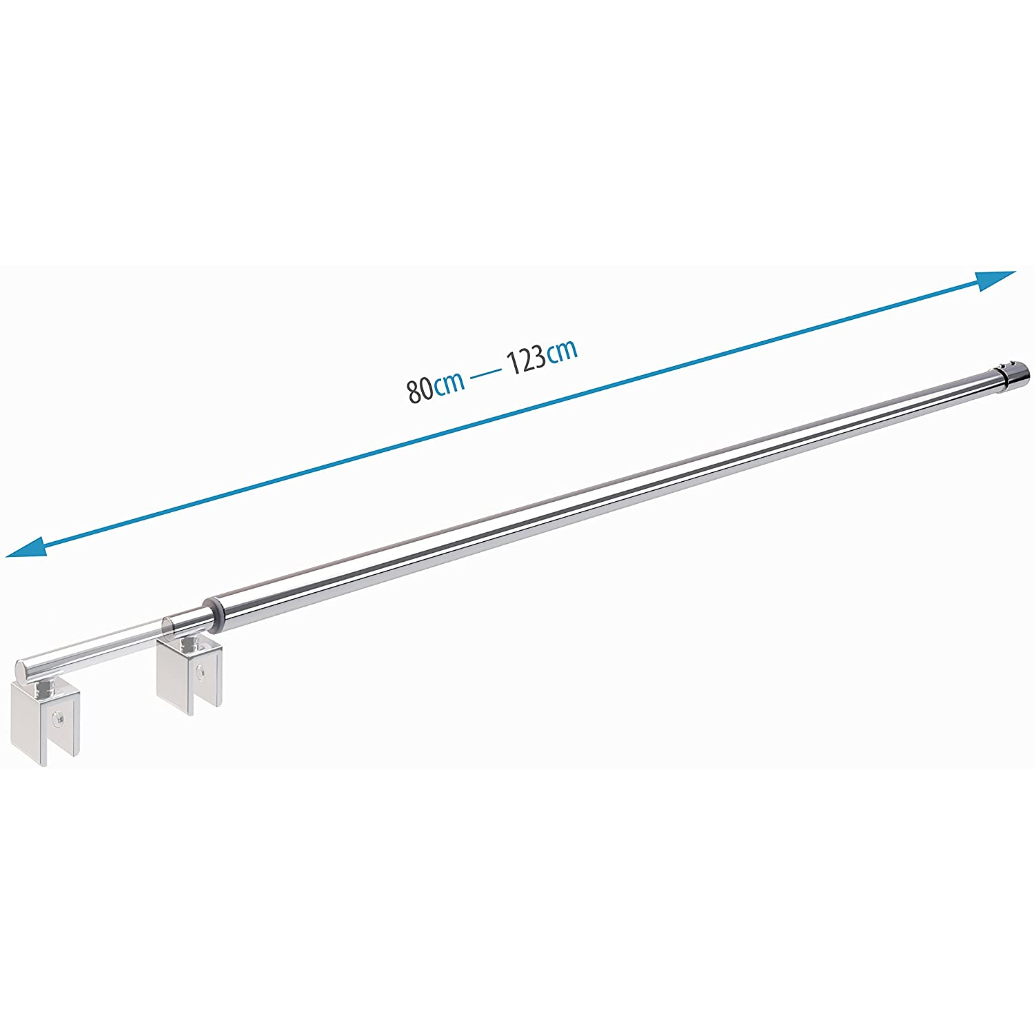 Haltestange für Walk In Duschwände mit Verstellbereich 80-123 cm