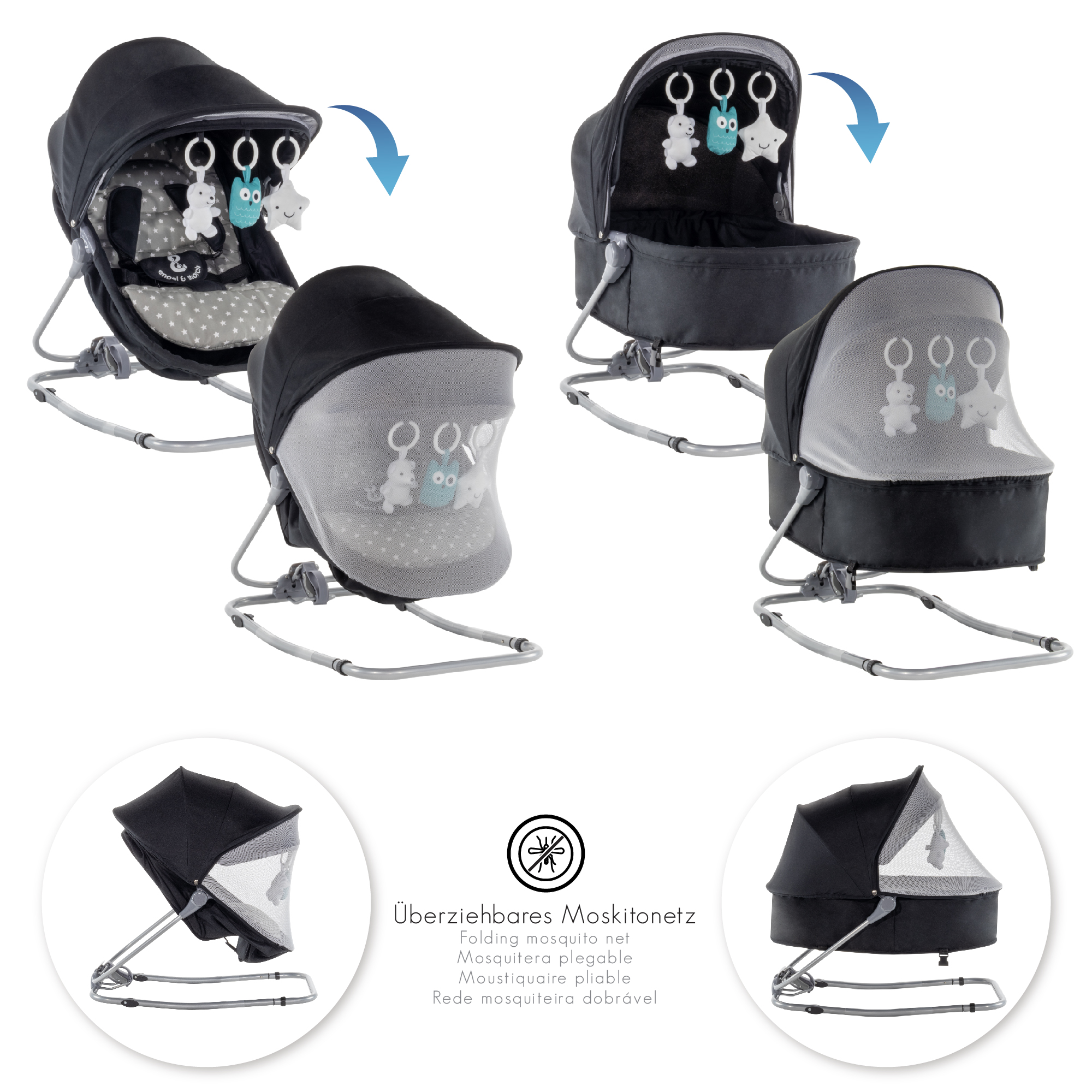 Artboard 7Pavo Babywippe PAVO mit Wiegenfunktion und Spielebogen