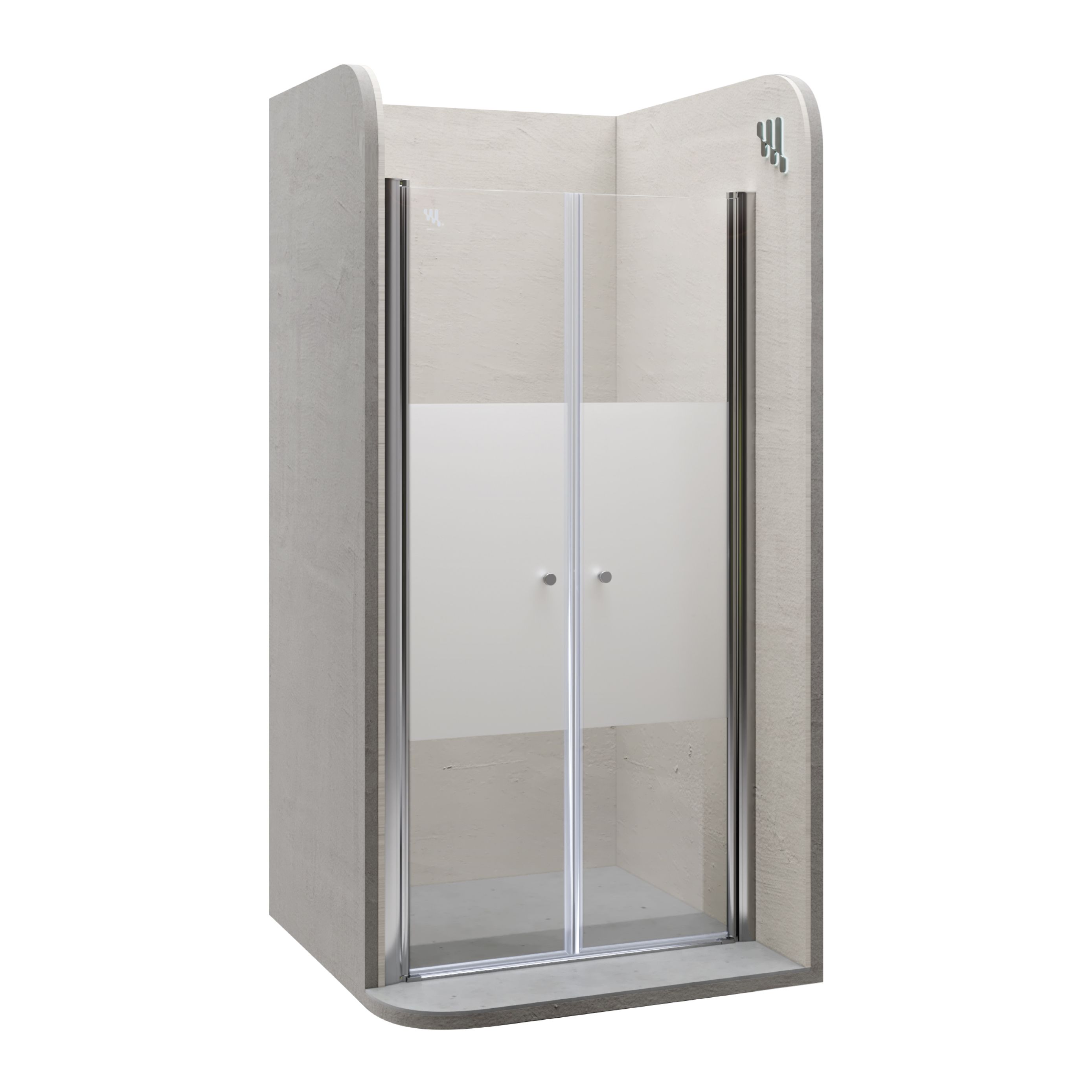 Shower Door Lima with Hinged Doors 68-140 cm made of Partially Frosted ESG Safety Glass Lima – Shower Door with Hinged Doors 68-140 cm made of Partially Frosted ESG Safety Glass