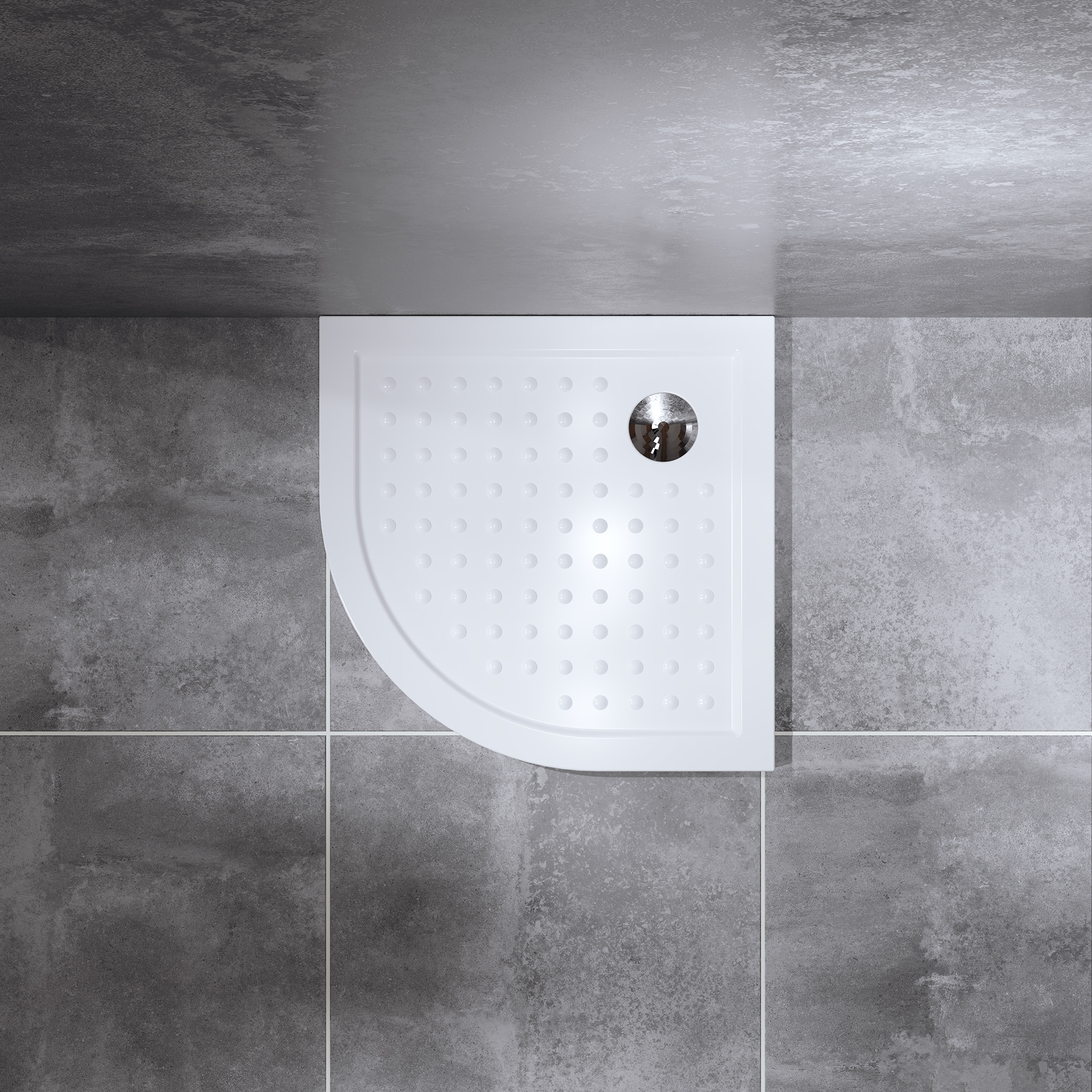 Viertelkreis-Duschwanne ELLA in Weiß aus Acryl