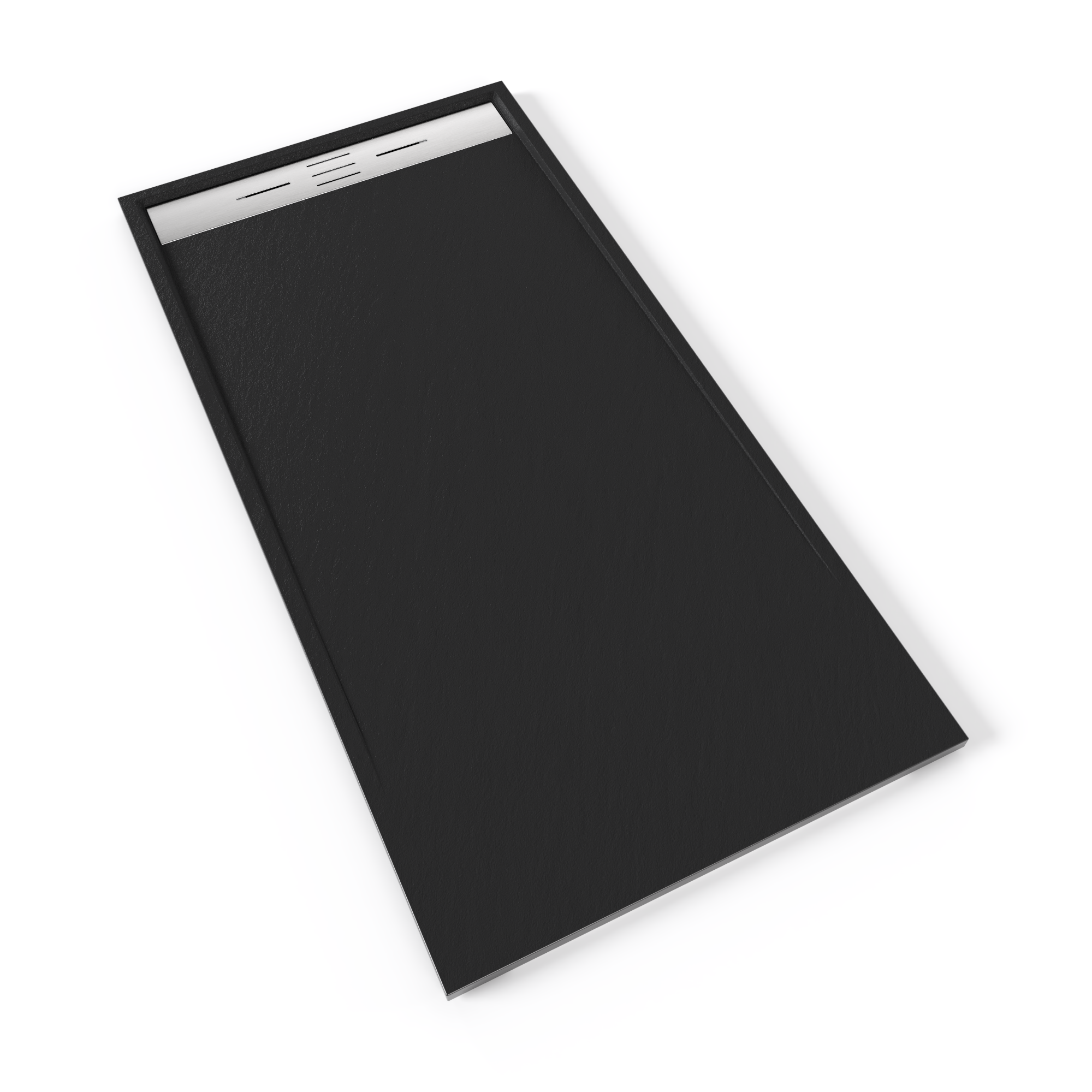 01.5.png SMC Shower Tray Hiemal in Slate Finish, including Black Waste Set with Stainless Steel Cover