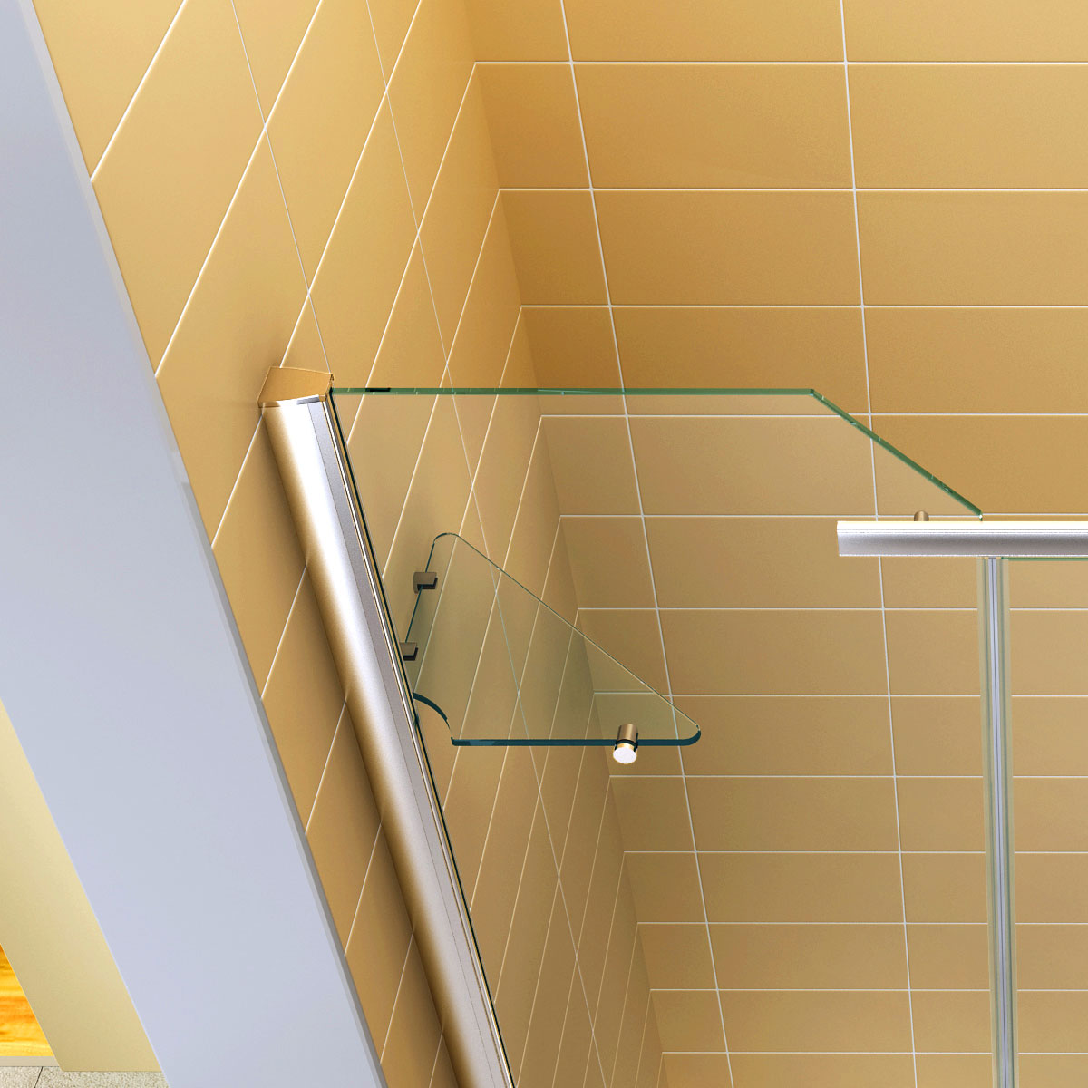 Fronteinstieg Rebecca mit Klapptür aus 8 mm ESG Sicherheitsglas