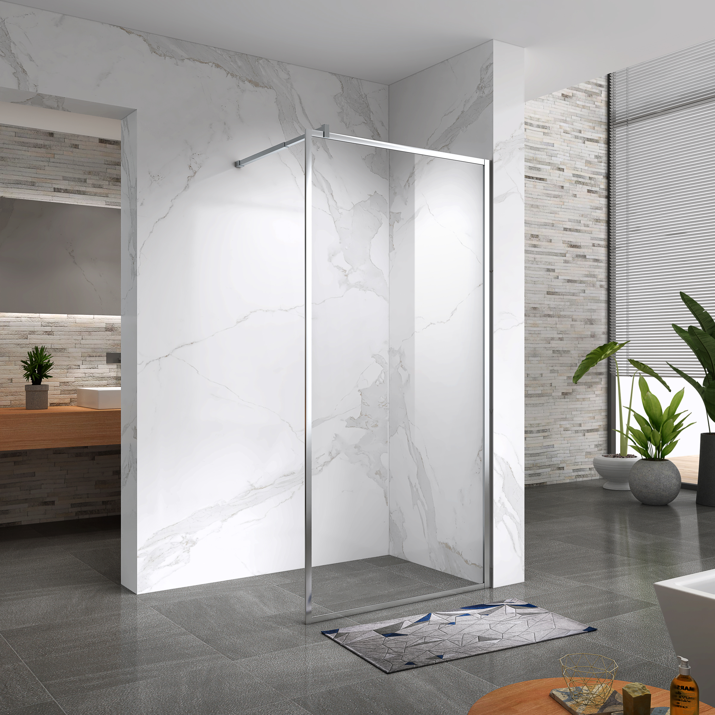 Walk In Dusche Gianna aus 8 mm starkem durchsichtigem ESG Sicherheitsglas Walk In Dusche Gianna aus 8 mm starkem durchsichtigem ESG Sicherheitsglas