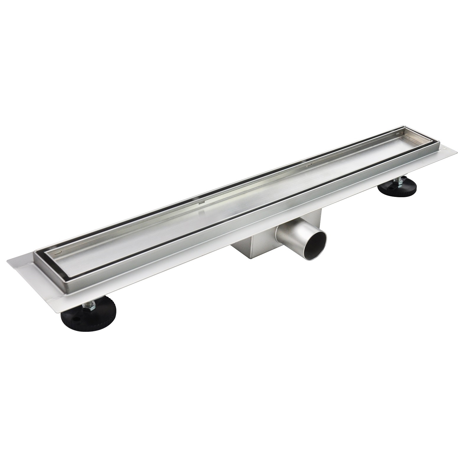 Duschrinne R2 aus Edelstahl für flache Installation, befliesbar Channel – Shower R2 made of stainless steel for low-profile installation, tileable.