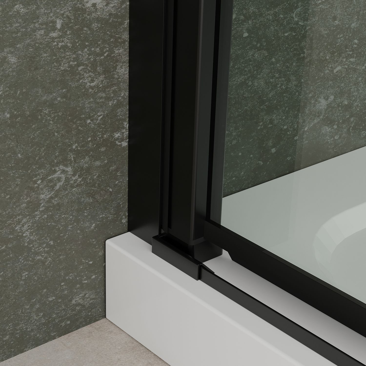 Eckeinstieg Belle mit Falttüren und schwarzen Profilen aus ESG Sicherheitsglas Eckeinstieg Belle mit Falttüren und schwarzen Profilen aus ESG Sicherheitsglas