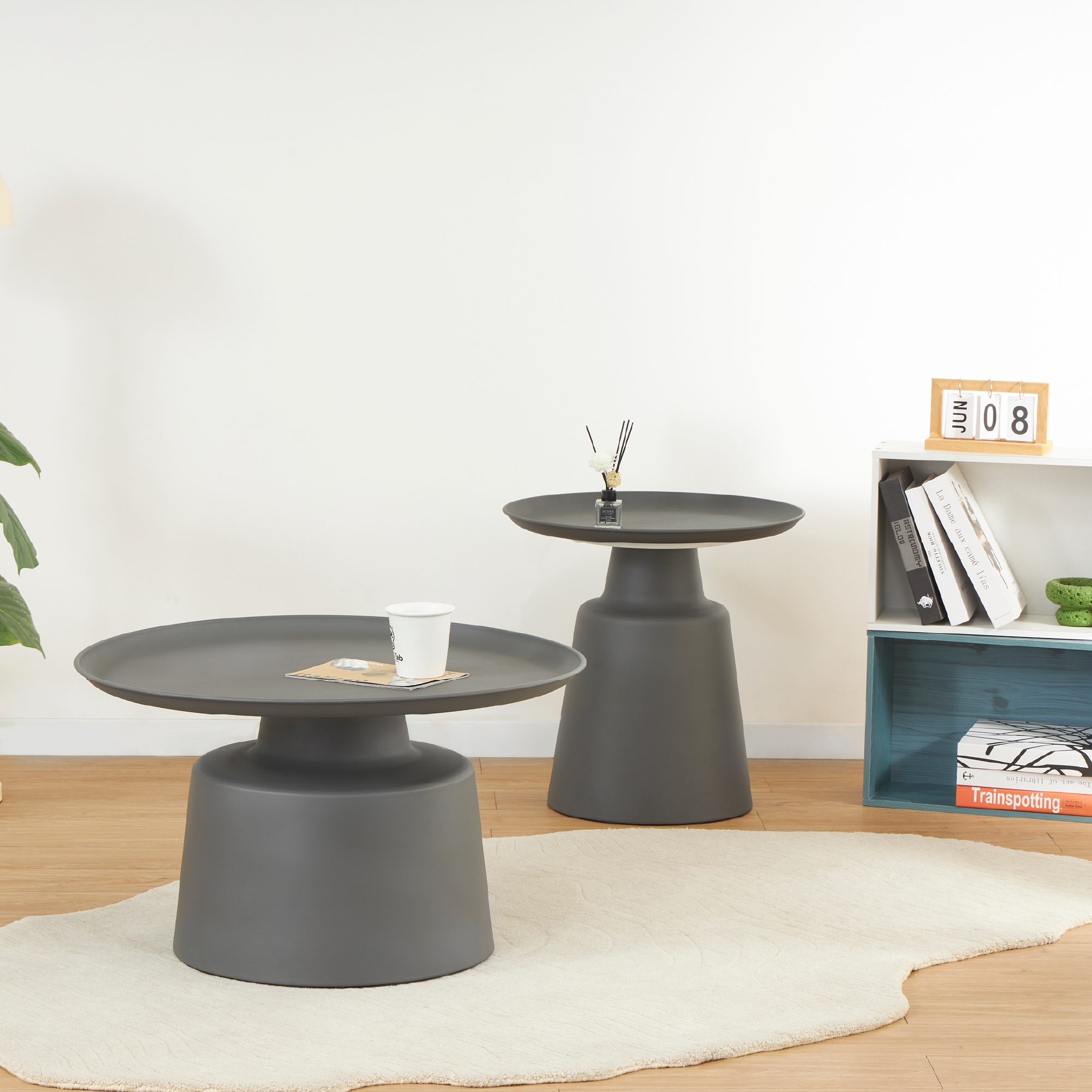 Couchtisch / Beistelltisch ONAT | Metallstruktur in Schwarz - 2er Set ONAT – Couchtisch / Beistelltisch | Metallstruktur in Schwarz - 2er Set