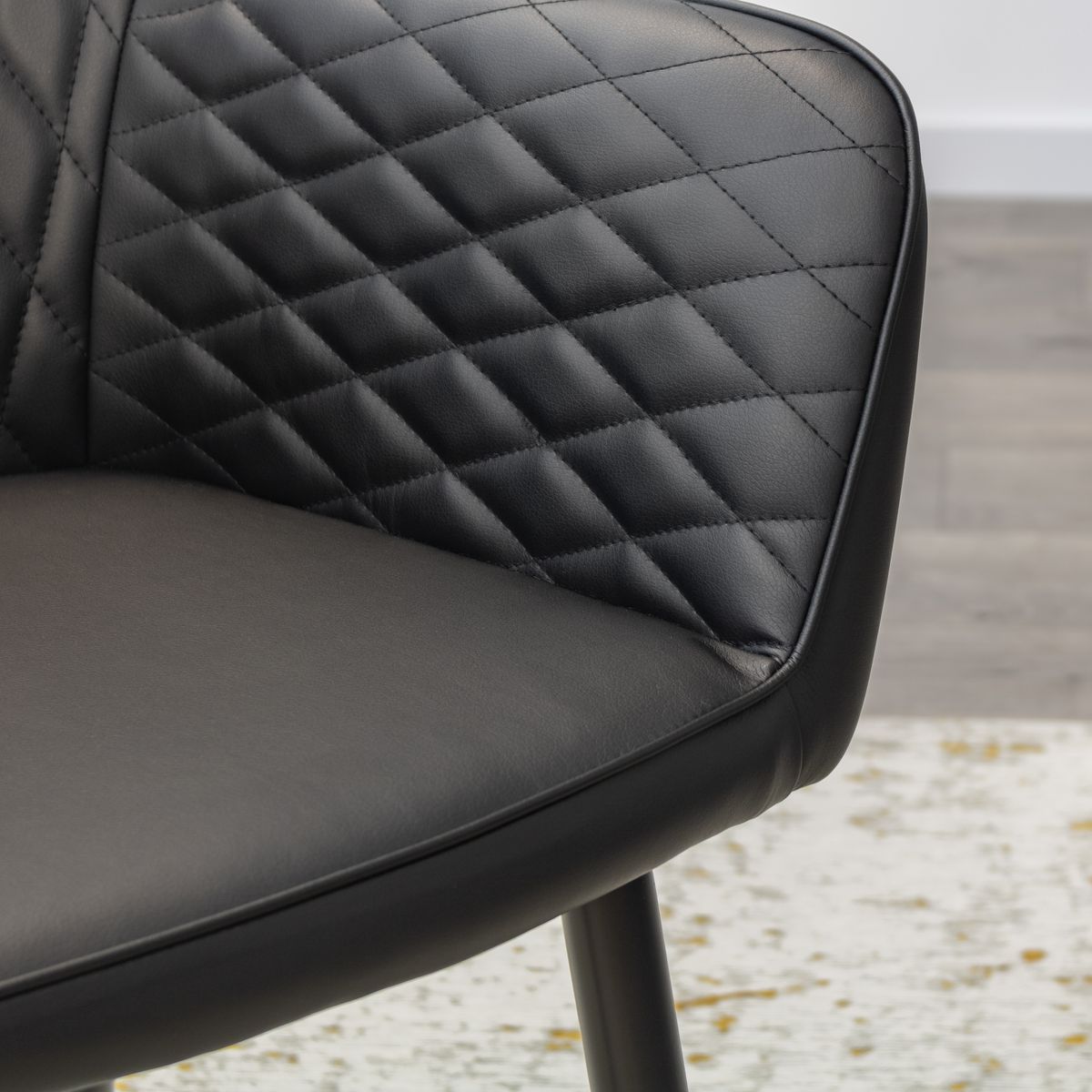 i-flair Esszimmerstuhl Wohnzimmerstuhl Watson Schwarz aus Textilleder 8er