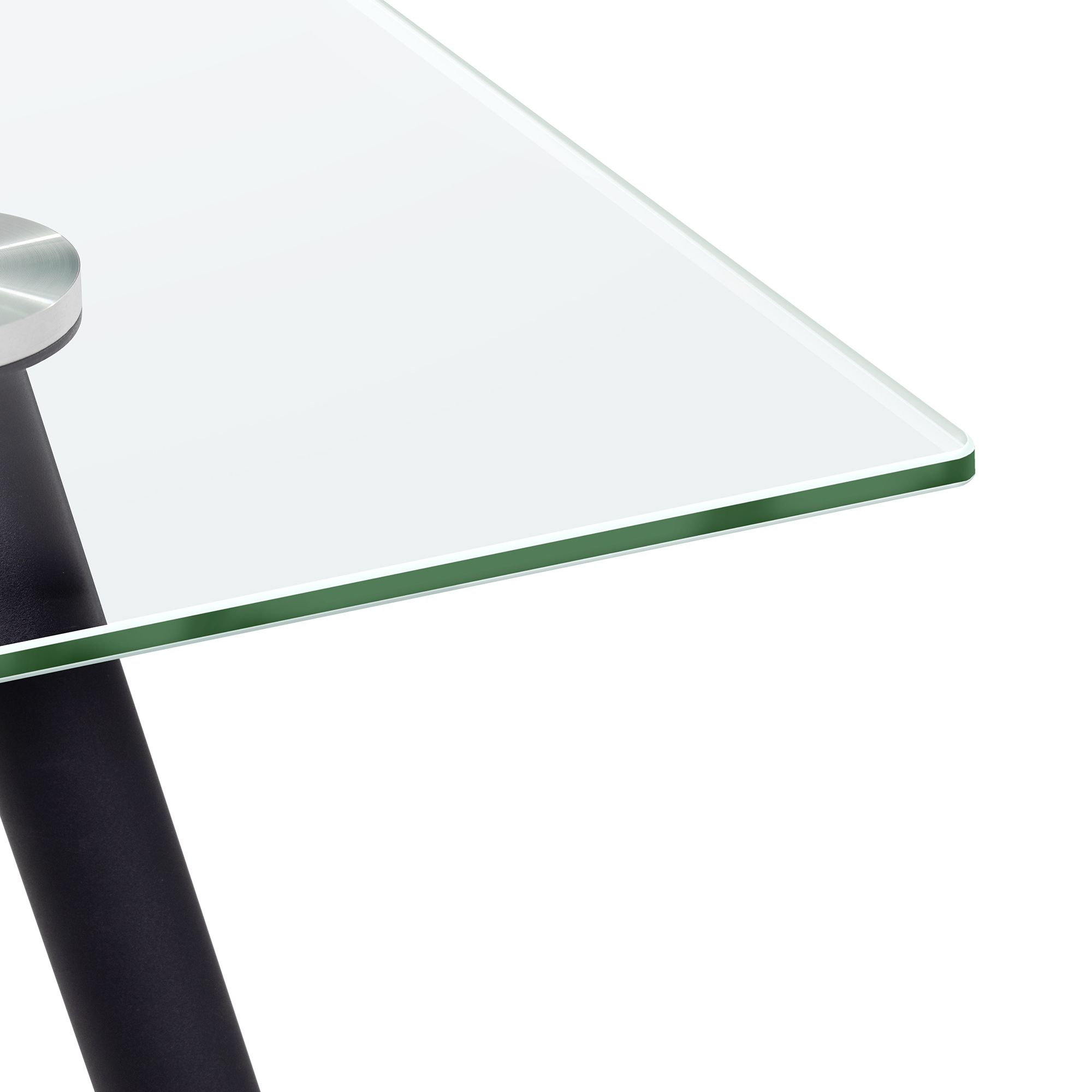 Esszimmer-Tisch BEALE | Tischplatte: Transparentes Glas | Beine: Schwarz Esszimmer-Tisch BEALE | Tischplatte: Weißer Marmor | Beine: Holz 160 cm