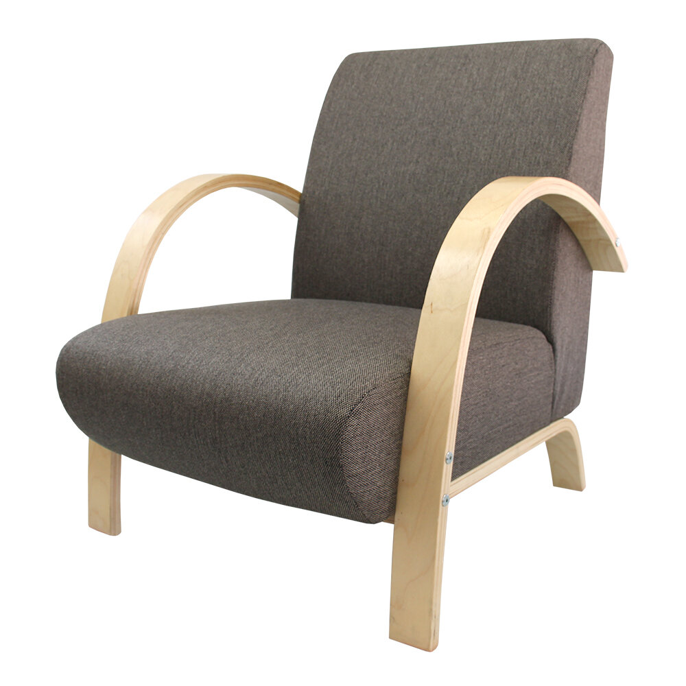 Polstersessel Lounge Sessel mit hochwertigem gepolsterten Stoffbezug - Grau Polstersessel Lounge Sessel mit hochwertigem gepolsterten Stoffbezug - Grau