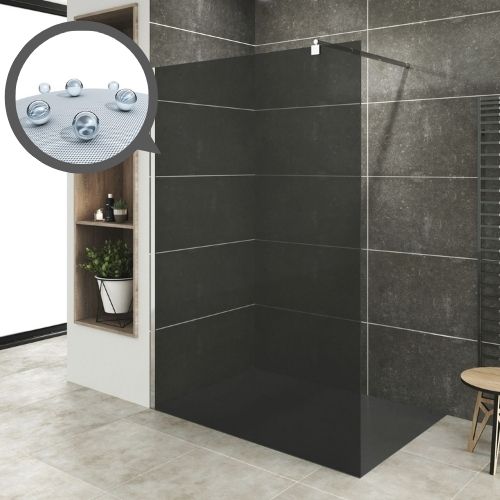 Walk In Dusche Fiona aus 10 mm getöntem Sicherheitsglas und Edelstahl FIONA – Walk-In Shower made of 10 mm tinted safety glass and stainless steel