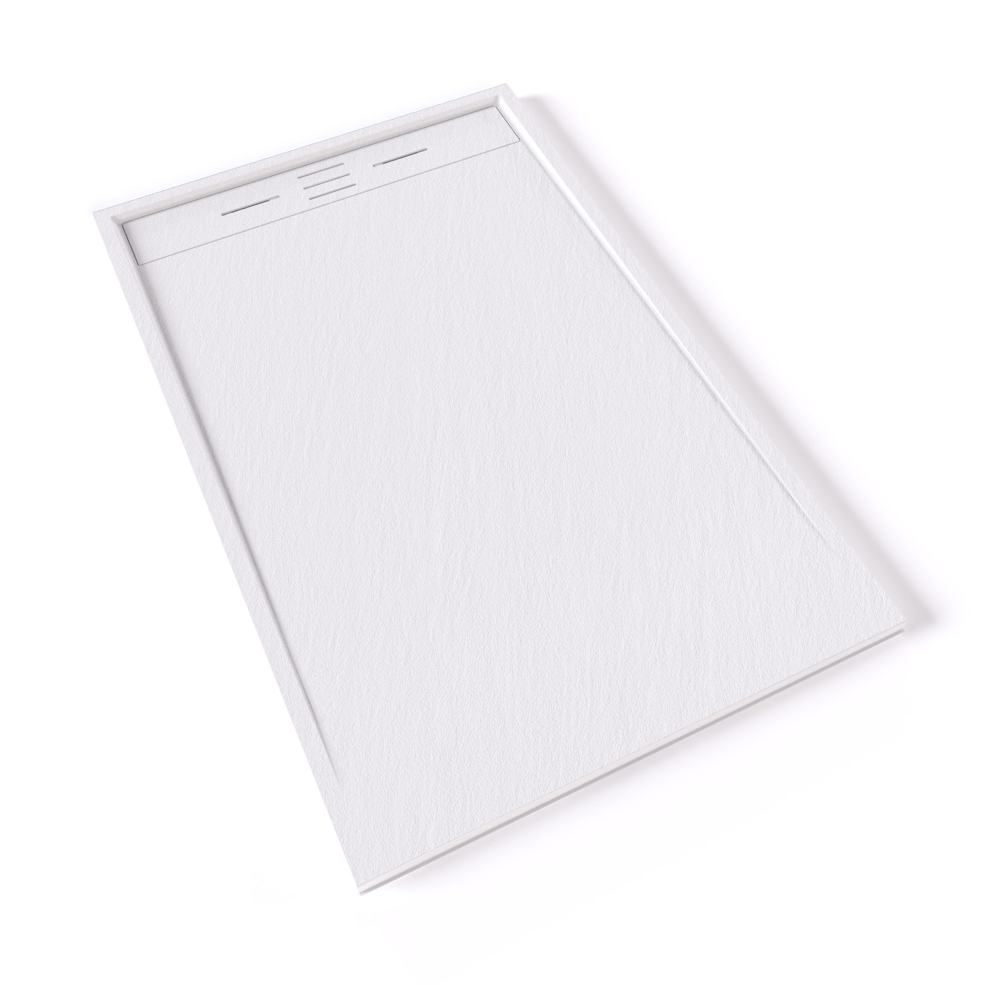 Shower Tray Shimmer STONE made of sanitary acrylic including drainage set - White