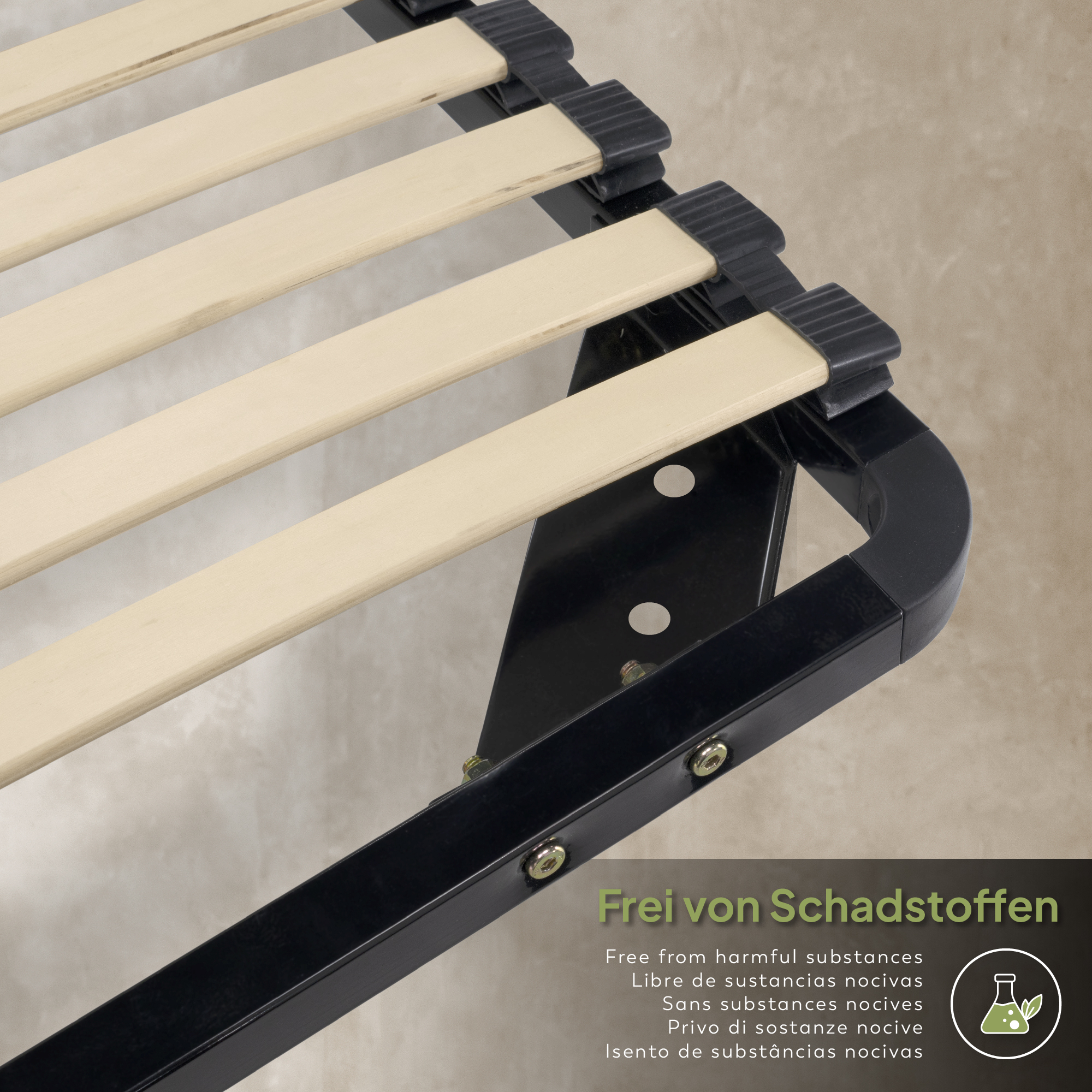 NEEU Slatted Frame with Sturdy Metal Frame - Suitable for All Mattresses