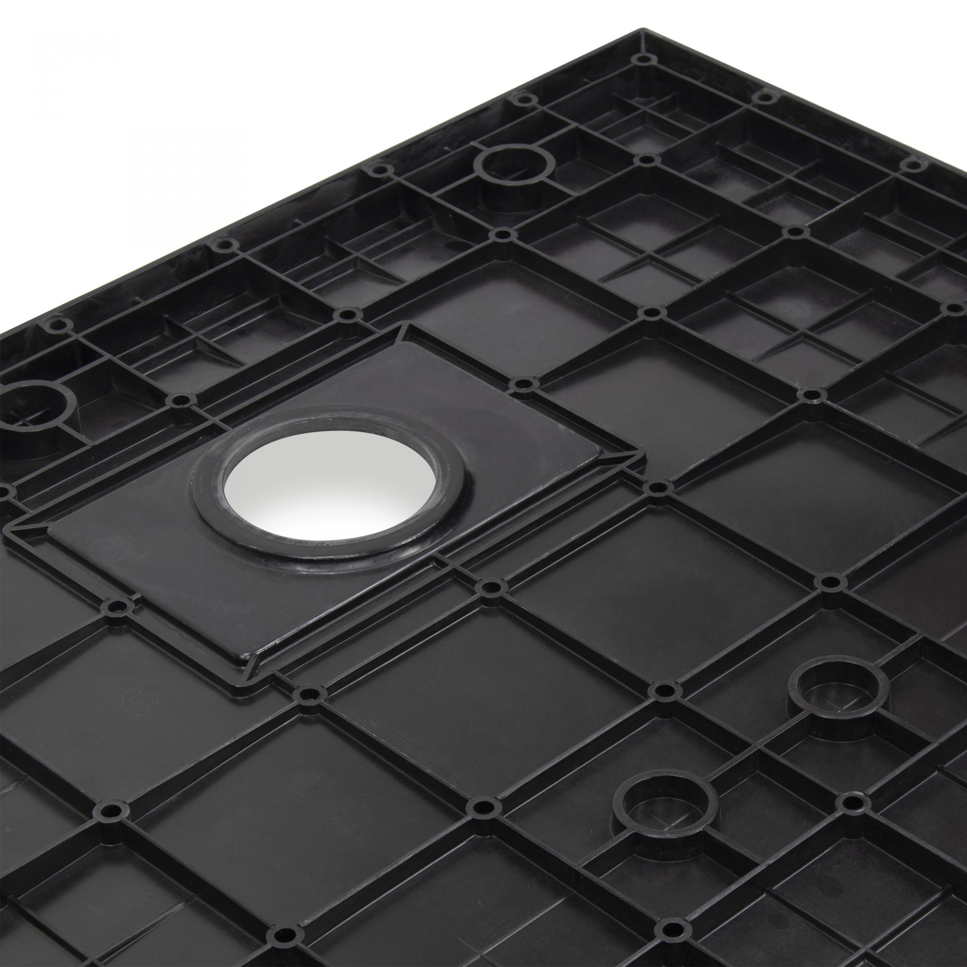 SMC Duschwanne Boreal in Stein-Optik inkl. Ablaufgarnitur - Schwarz SMC Boreal Shower Tray in Stone Look with Drain Assembly - Black