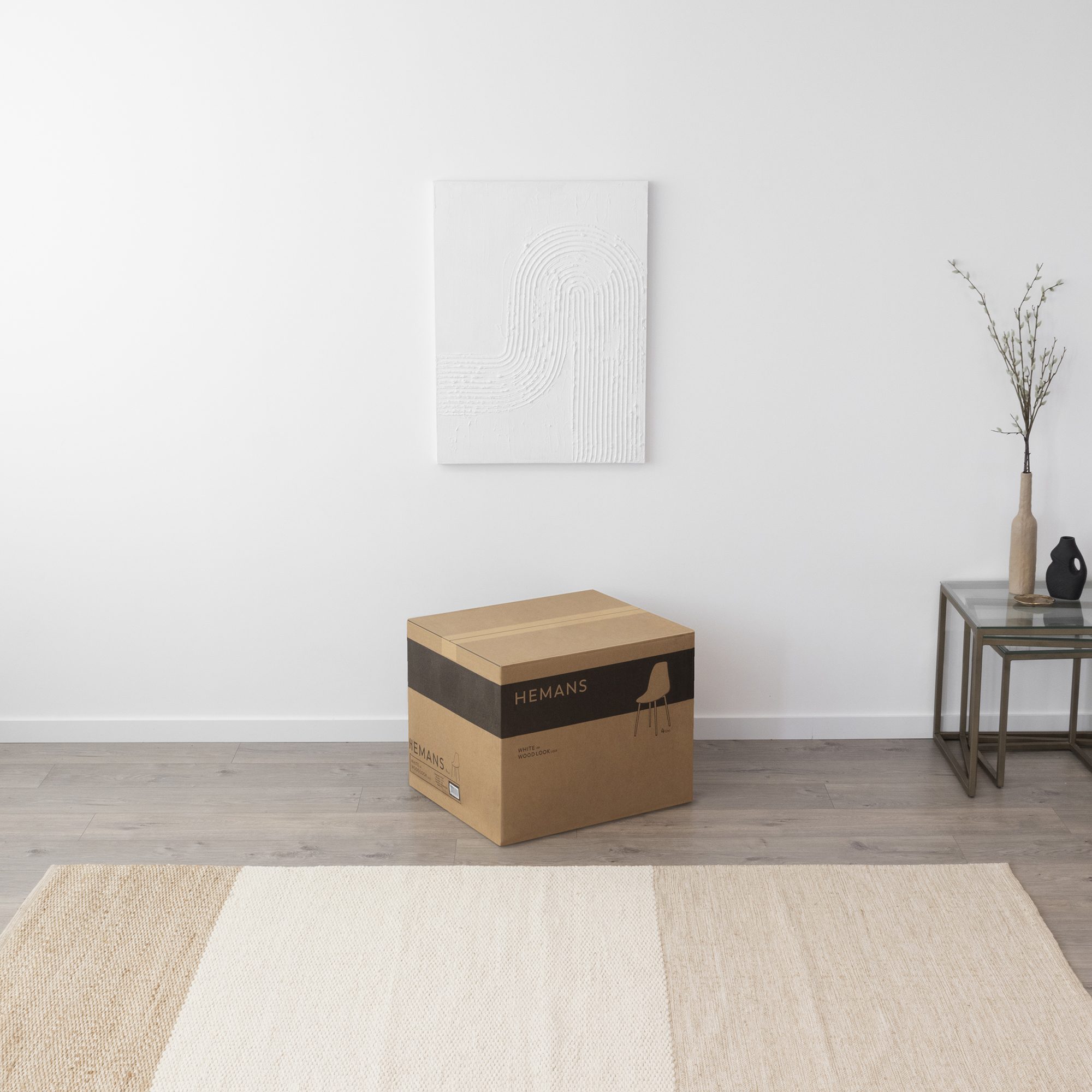 Esszimmerstuhl Hemans Schwarz (4er-Set): Hochlehner mit eleganter Holzoptik und robusten Metallbeinen