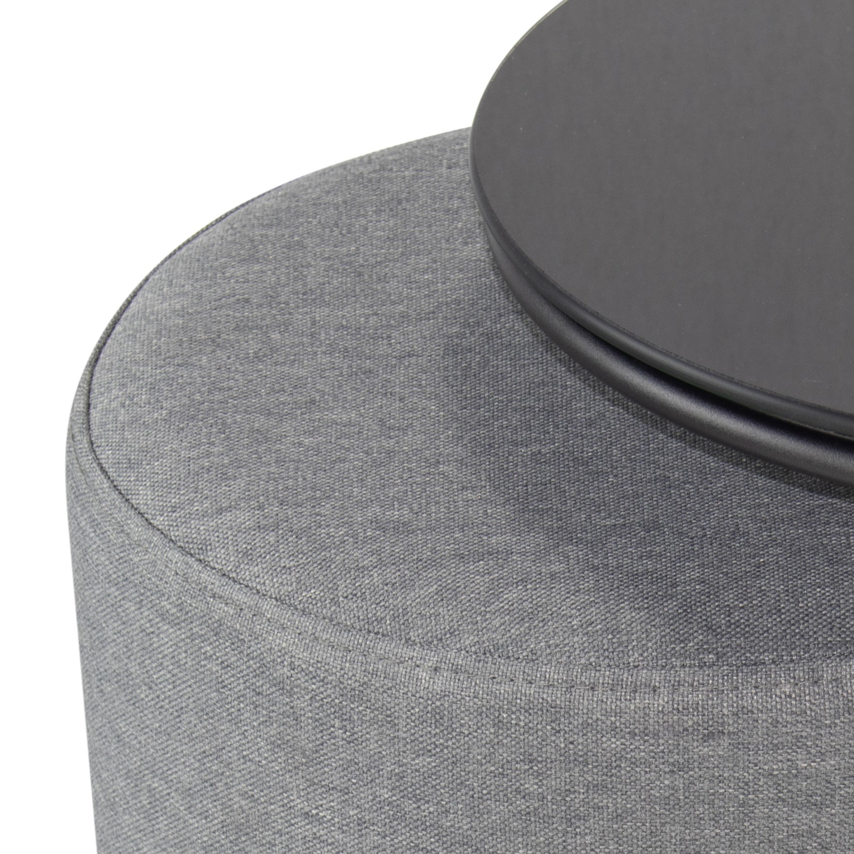 Beistelltisch mit Hocker JASPER runder Couchtisch 40x40 cm Schwarz-Grau N0 Beistelltisch mit Hocker JASPER runder Couchtisch 40x40 cm Schwarz-Grau N0