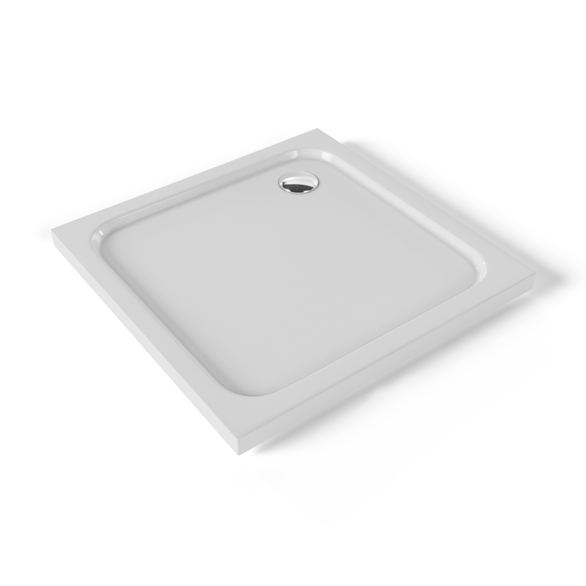 Tray – Shower Shimmer made of sanitary acrylic including waste fitting - White