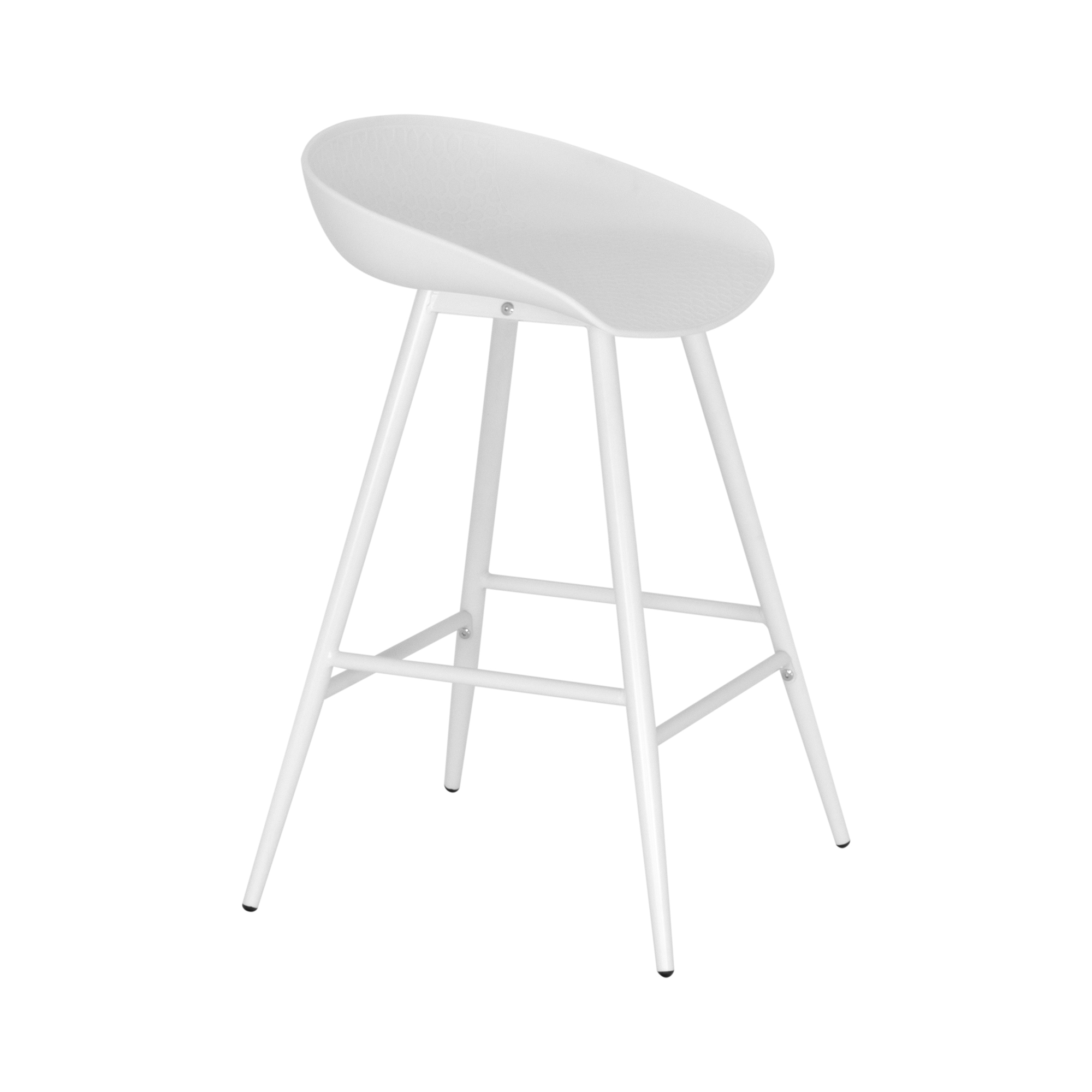 Design Barhocker Pollok in Weiß 4er Set Design Barhocker Pollok in Weiß 4er Set