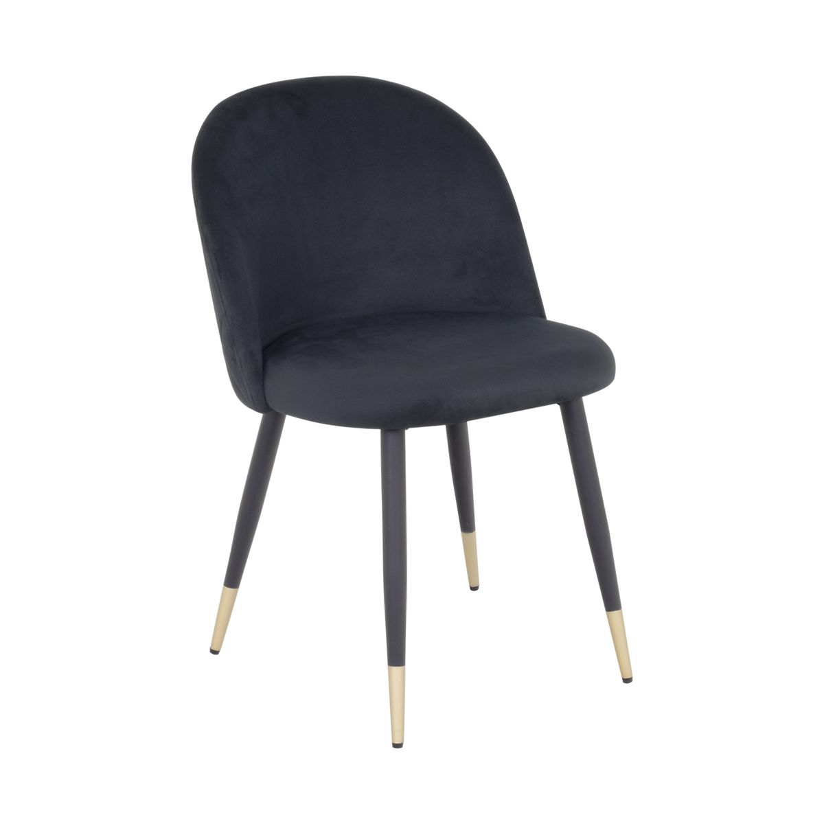 Esszimmerstuhl Wohnzimmerstuhl Bellamy Schwarz-Gold aus Samt Velour