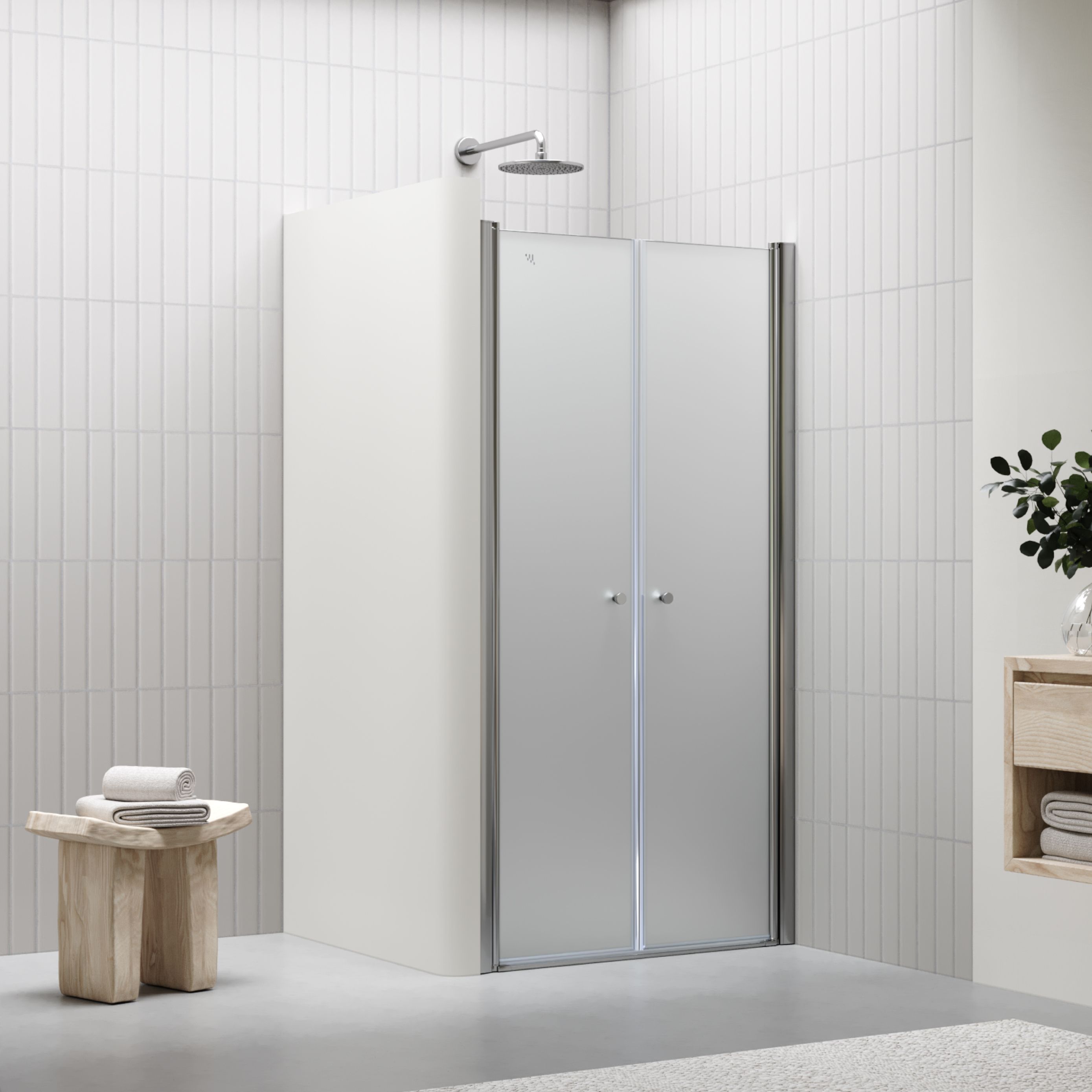 Shower Door Lima with Hinged Doors 68-140 cm made of Frosted ESG Safety Glass Shower Door Lima with Hinged Doors 68-140 cm made of Frosted ESG Safety Glass