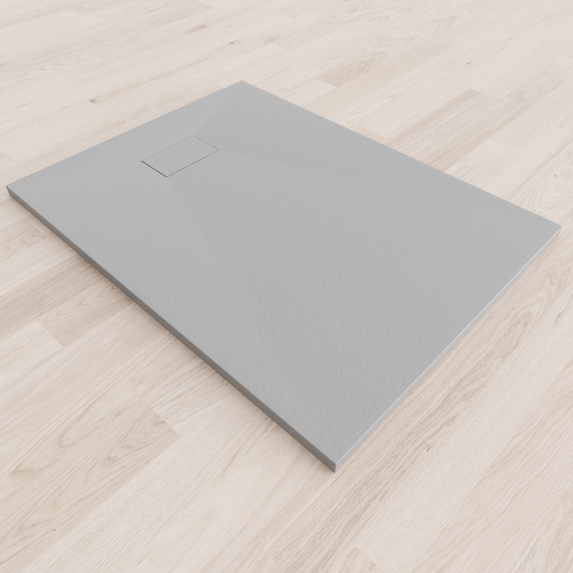 SMC Duschwanne Boreal in Stein-Optik inkl. Ablaufgarnitur - Grau 70x120 cm