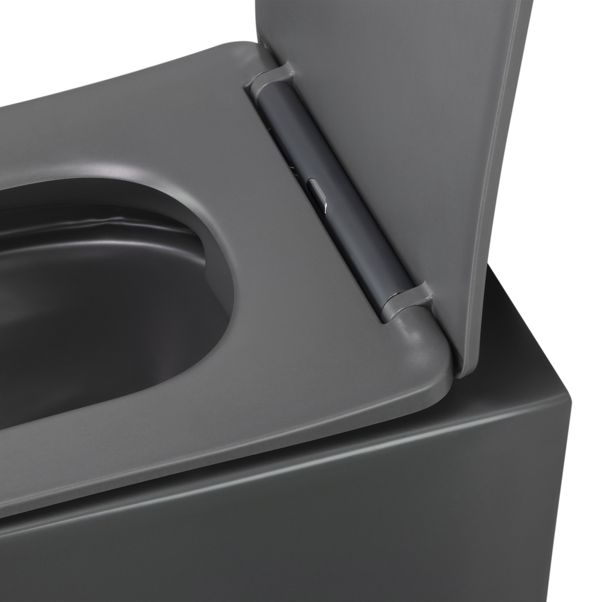 Toilette Hänge WC Spülrandlos inkl. WC Sitz mit Absenkautomatik SOFTCLOSE Cube Grau