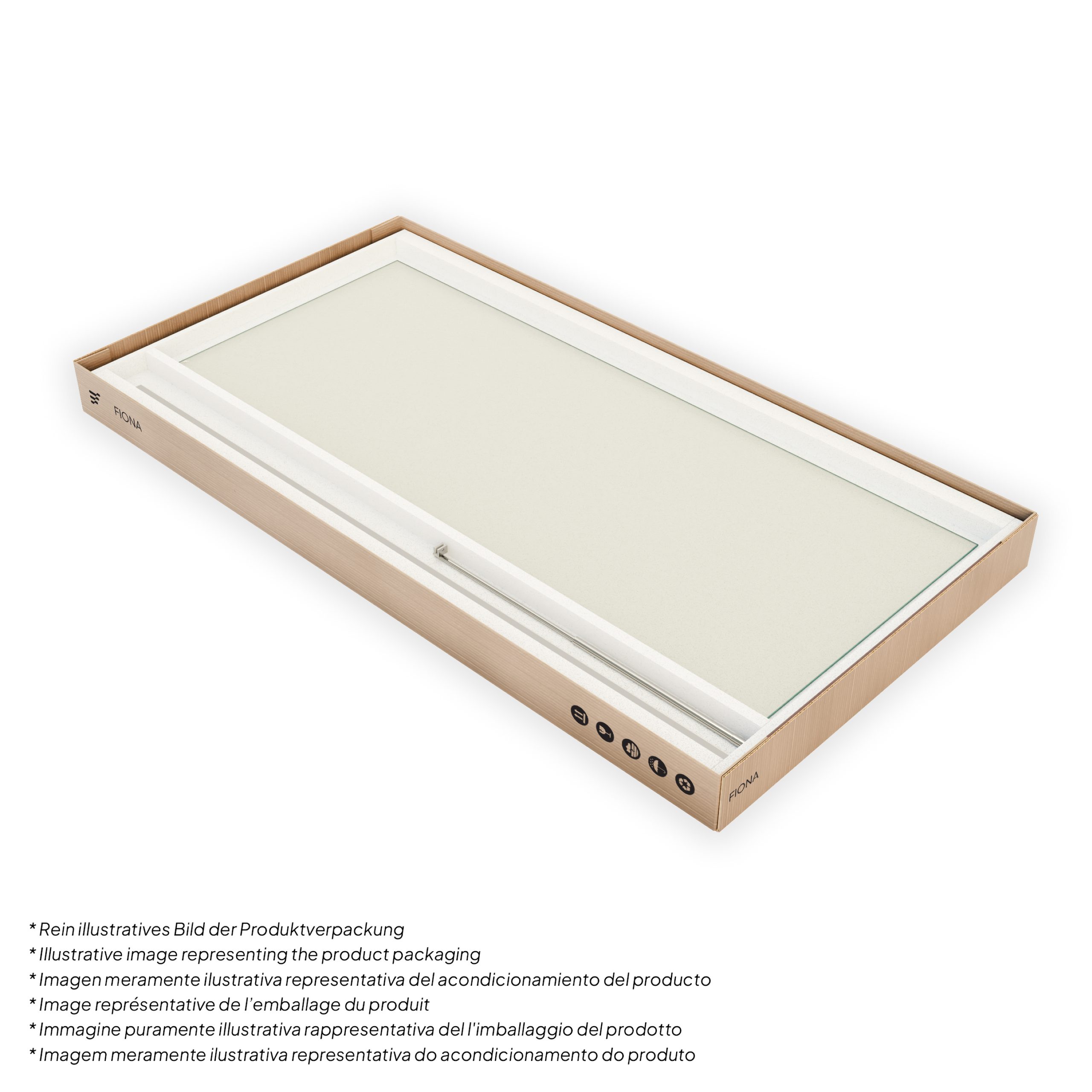 Walk-In Shower Fiona made of 10 mm thick frosted ESG safety glass and stainless steel profile. Fiona – Walk-In Shower made of 10 mm thick frosted ESG safety glass and stainless steel profile.