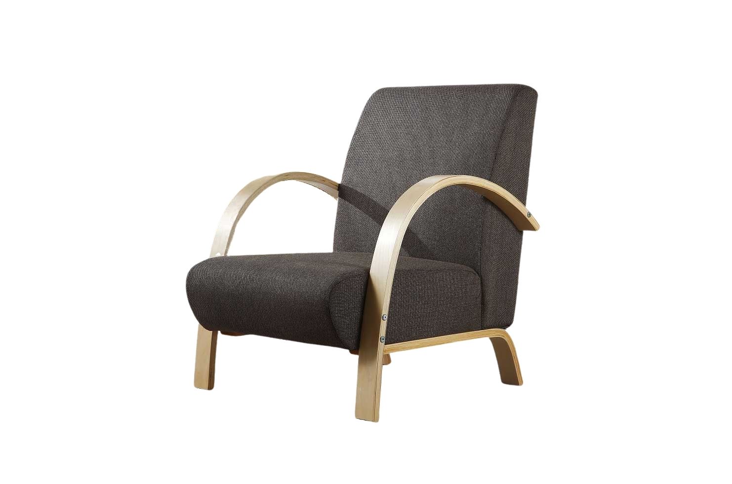 Polstersessel Lounge Sessel mit hochwertigem gepolsterten Stoffbezug - Dunkelgrau
