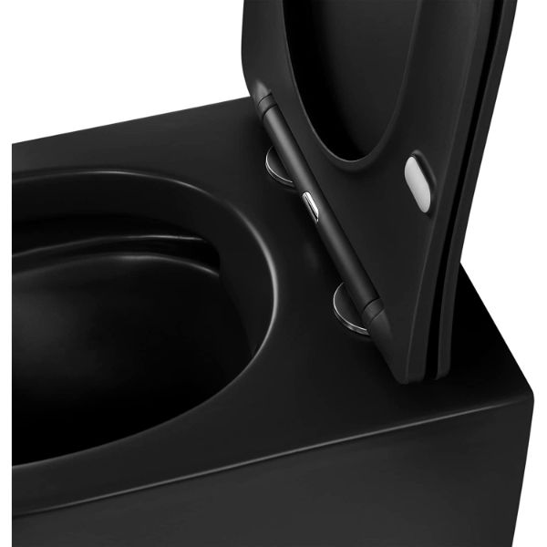 Toilette Hänge WC Spülrandlos inkl. WC Sitz mit Absenkautomatik SOFTCLOSE + abnehmbar Franco Schwarz MATT Toilette Hänge WC Spülrandlos inkl. WC Sitz mit Absenkautomatik SOFTCLOSE + abnehmbar Franco Schwarz MATT
