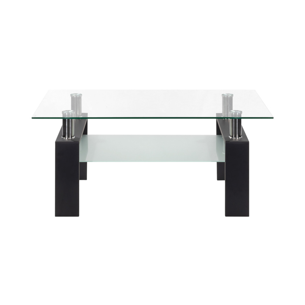 Couchtisch PORTER aus Glas/Metall mit schwarzem Holz Couchtisch PORTER aus Glas/Metall mit schwarzem Holz