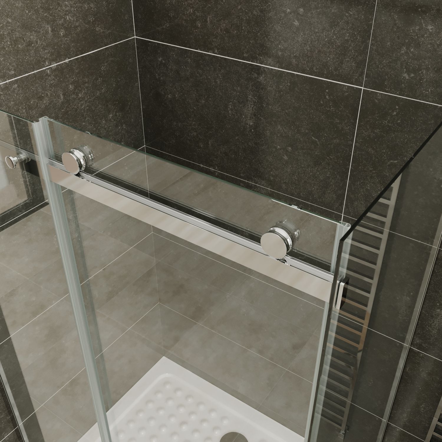 Fronteinstieg Viola mit Schiebetür aus 8 mm ESG Sicherheitsglas