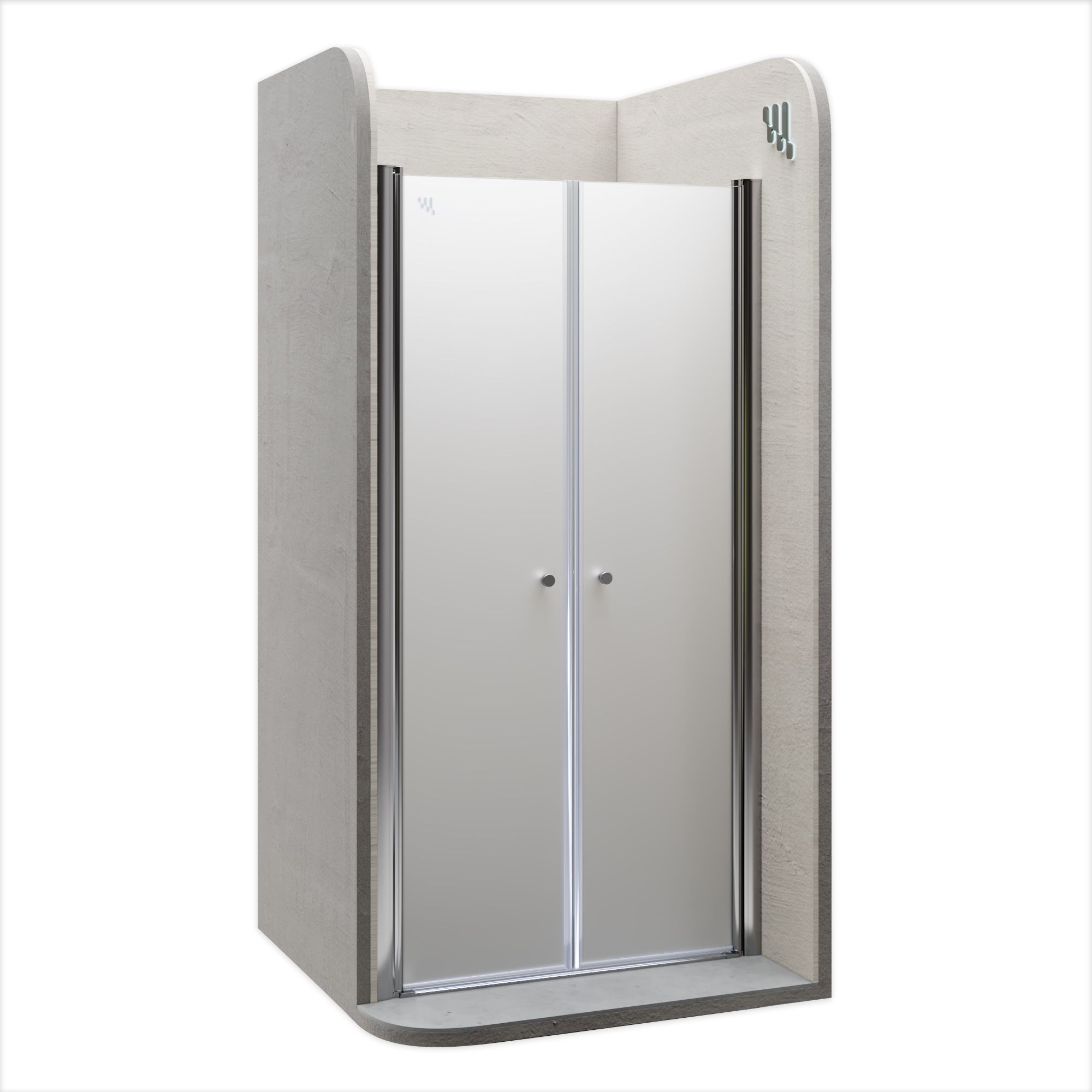 Duschtür Lima mit Pendeltüren 68-140 cm aus satiniertem ESG Sicherheitsglas Duschtür Lima mit Pendeltüren 68-140 cm aus satiniertem ESG Sicherheitsglas