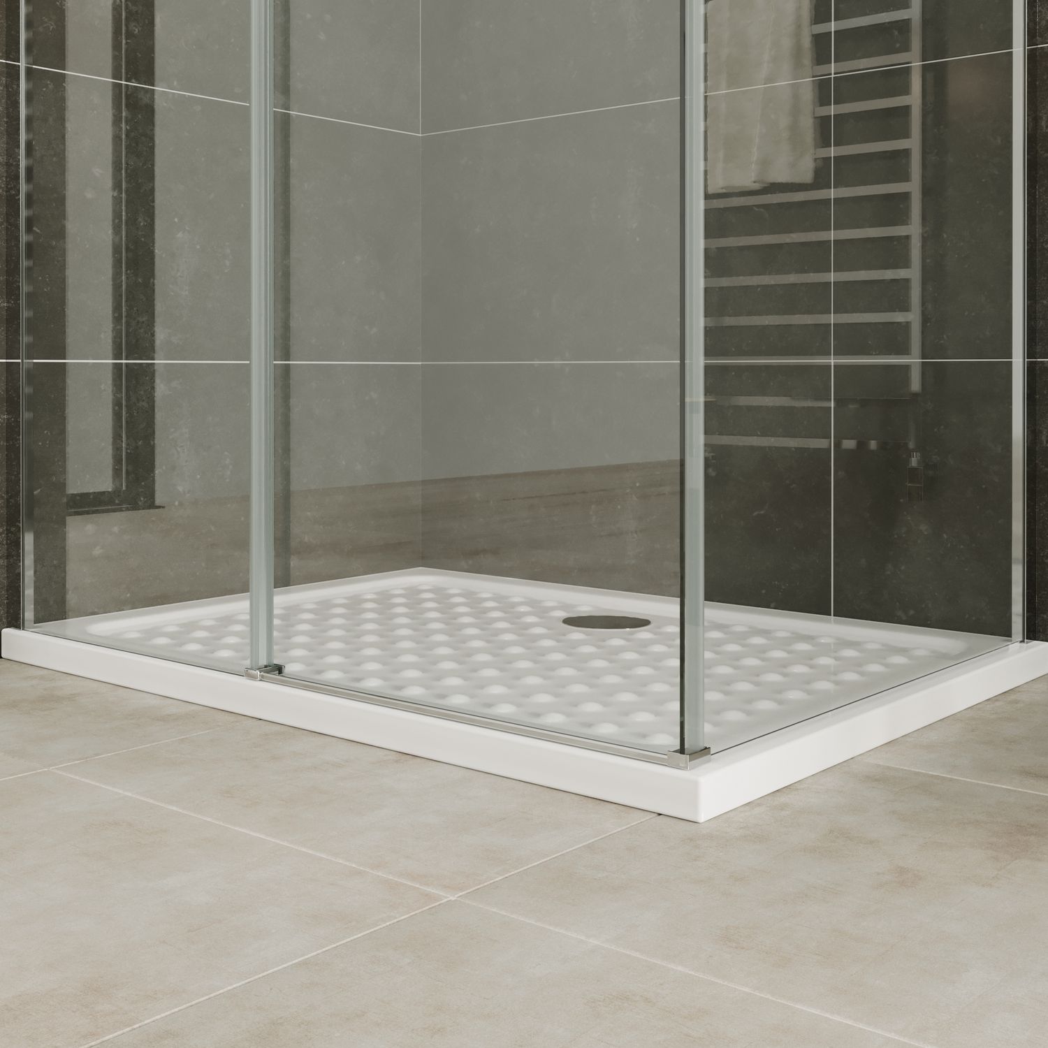 Fronteinstieg Viola mit Schiebetür aus 8 mm ESG Sicherheitsglas Fronteinstieg Viola mit Schiebetür aus 8 mm ESG Sicherheitsglas