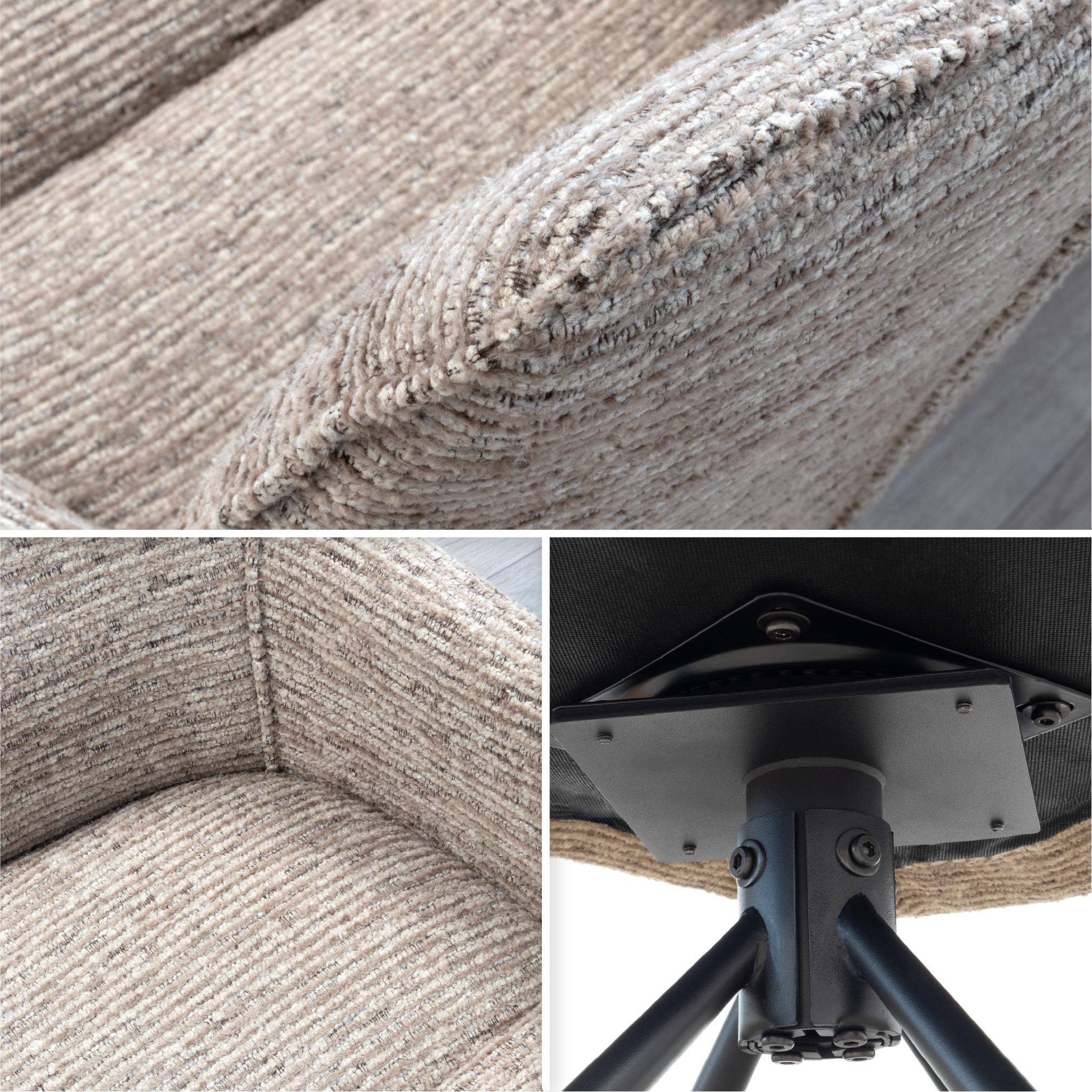 Esszimmerstühle RAINER mit 360°-Drehfunktion 2er-Set Hellbraun