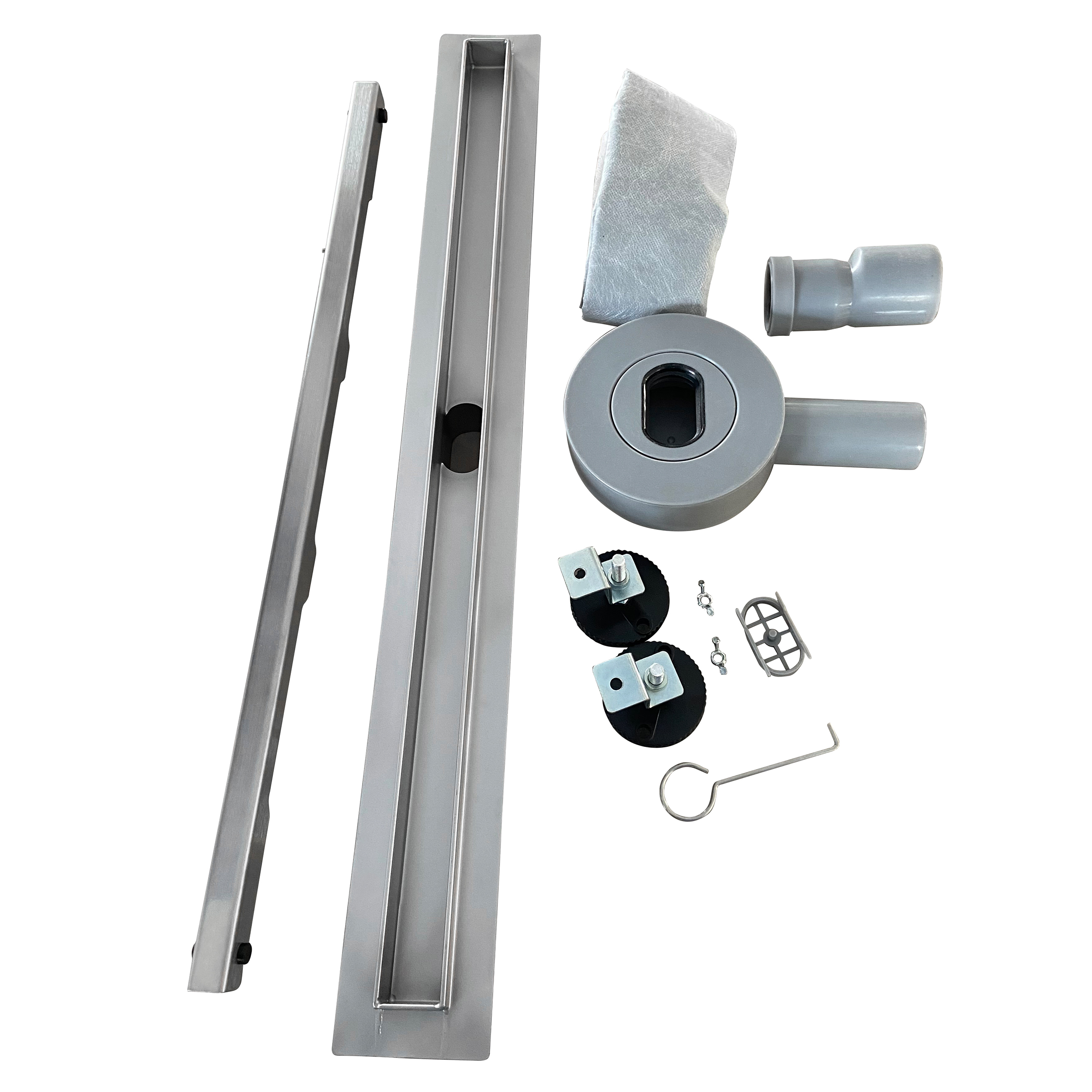 Duschrinne aus Edelstahl mit Randablauf für flache Installation B8