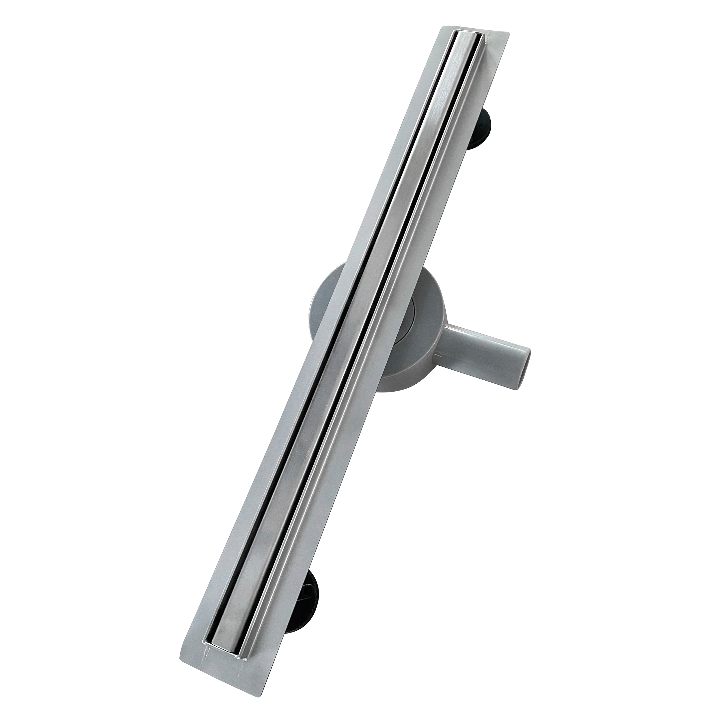 Duschrinne B3 aus Edelstahl mit weißem Glas-Ablaufblende für flache Installation 90cm