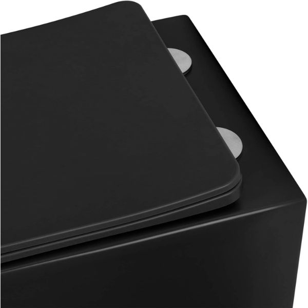 Toilette Hänge WC Spülrandlos inkl. WC Sitz mit Absenkautomatik SOFTCLOSE + abnehmbar Cube Schwarz MATT Toilette Hänge WC Spülrandlos inkl. WC Sitz mit Absenkautomatik SOFTCLOSE + abnehmbar Cube Schwarz MATT