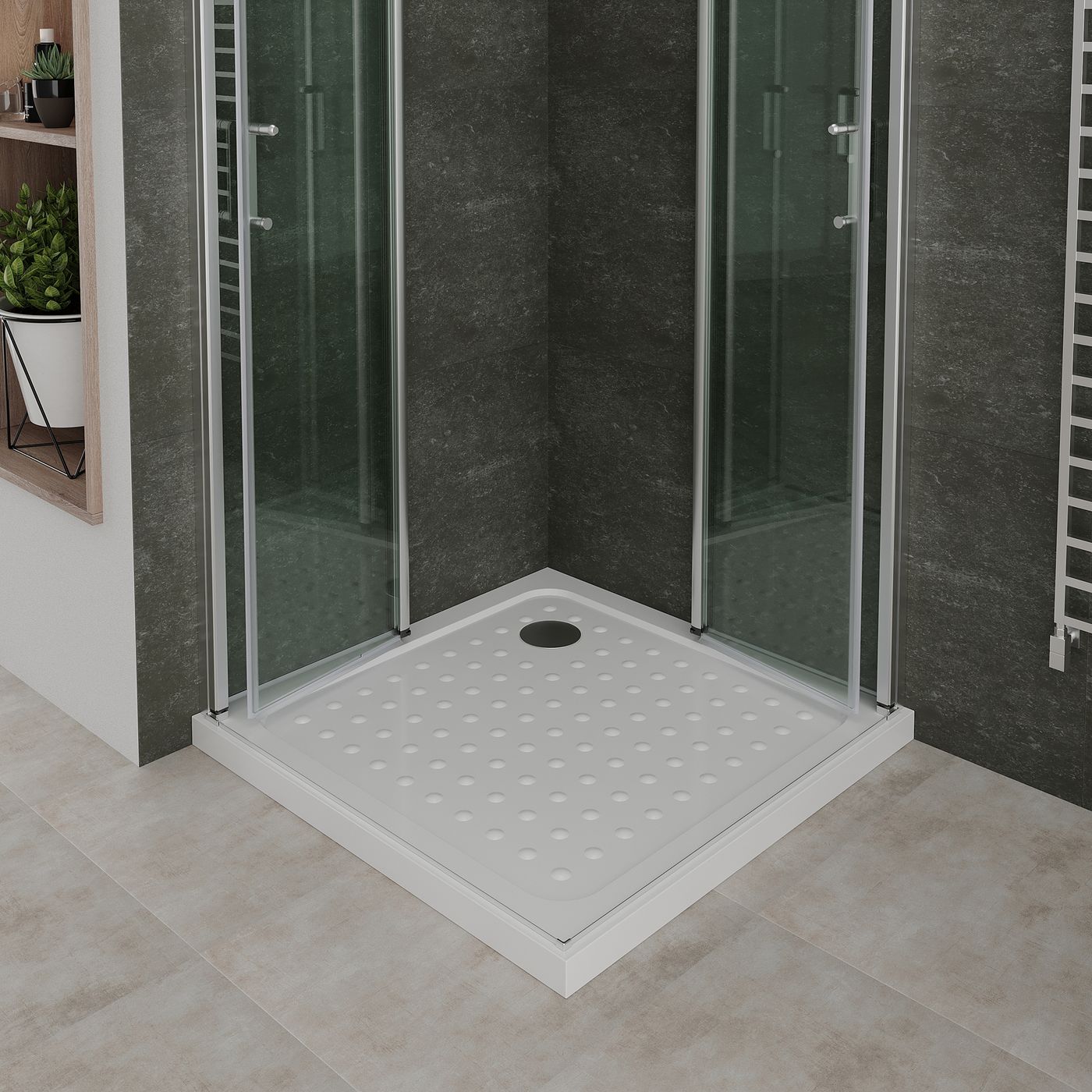 Eckeinstieg Alina mit Falttüren aus ESG Sicherheitsglas