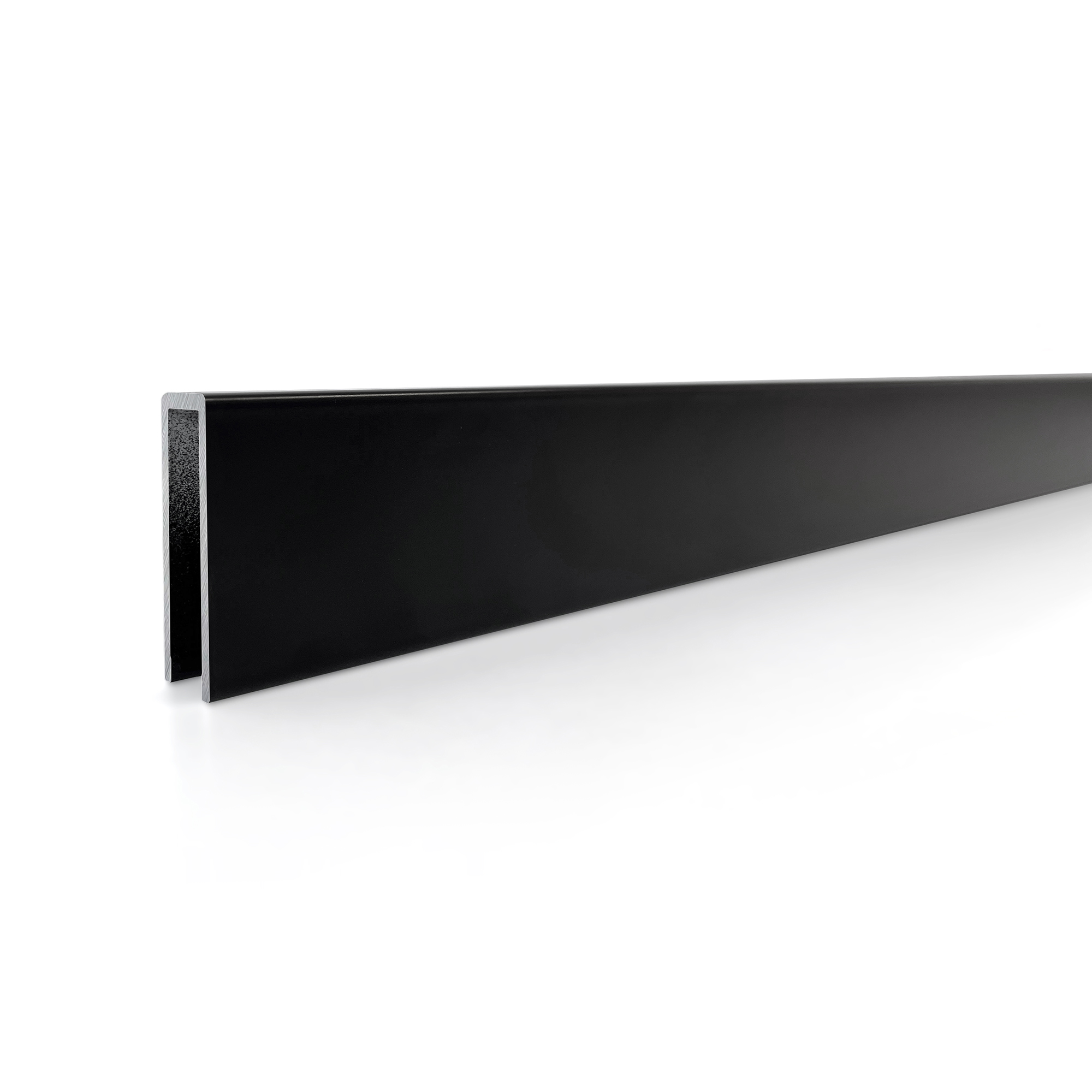 Decke – Mattschwarzes Aluminiumprofil für 8 mm Glas – vielseitig einsetzbar an Wand, Boden und – 180 cm/190 cm
