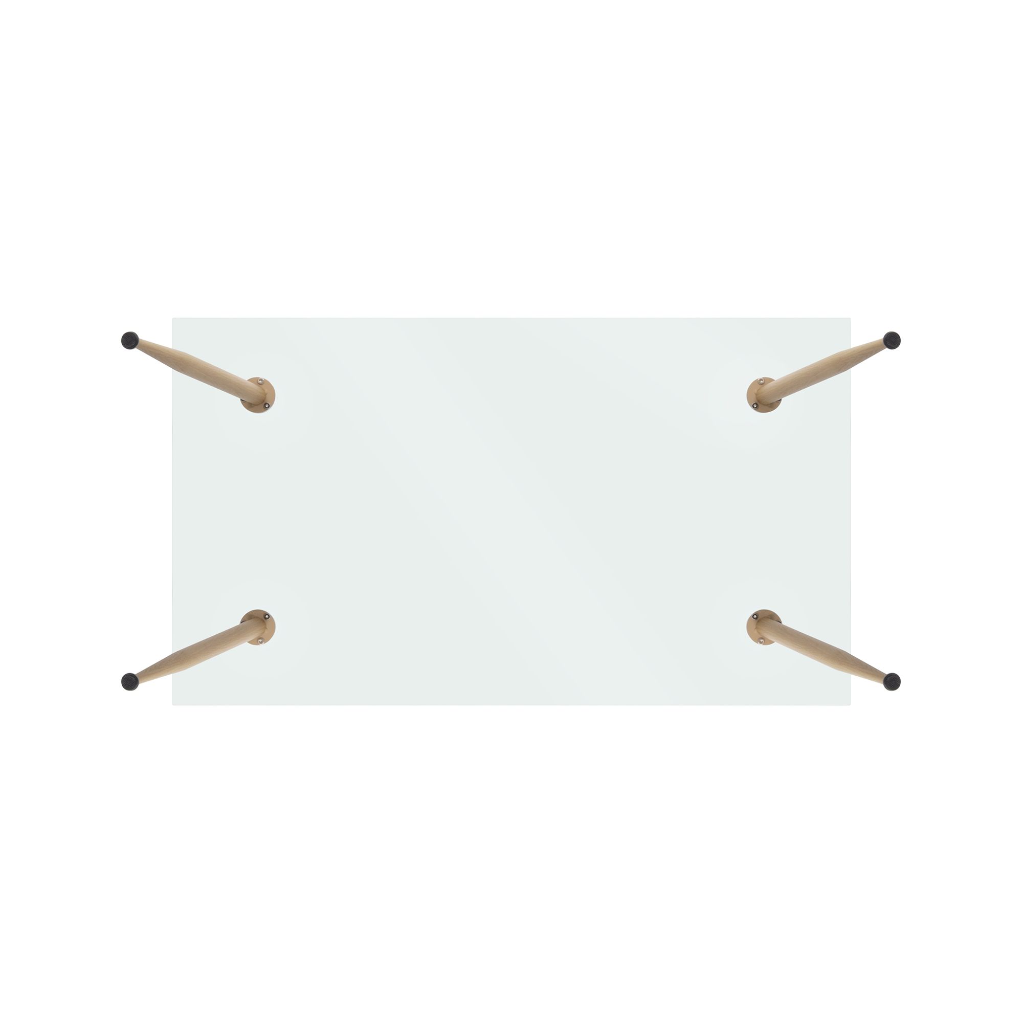 Esszimmer-Tisch BEALE | Tischplatte: Transparentes Glas | Beine: Holz Esszimmer-Tisch BEALE | Tischplatte: Transparentes Glas | Beine: Holz 160 cm
