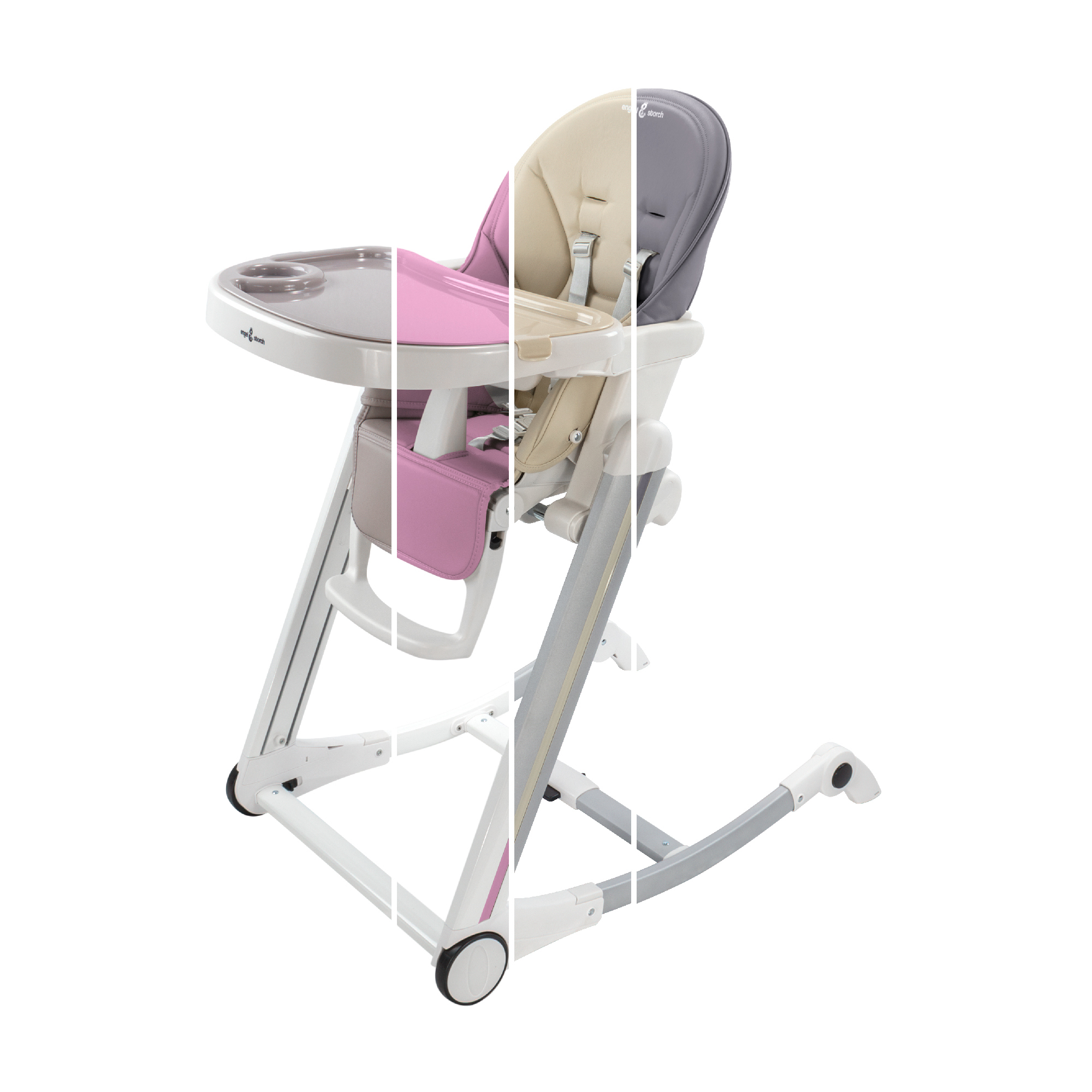 Child High Chair ADELLE Adjustable and Foldable with Play Arch