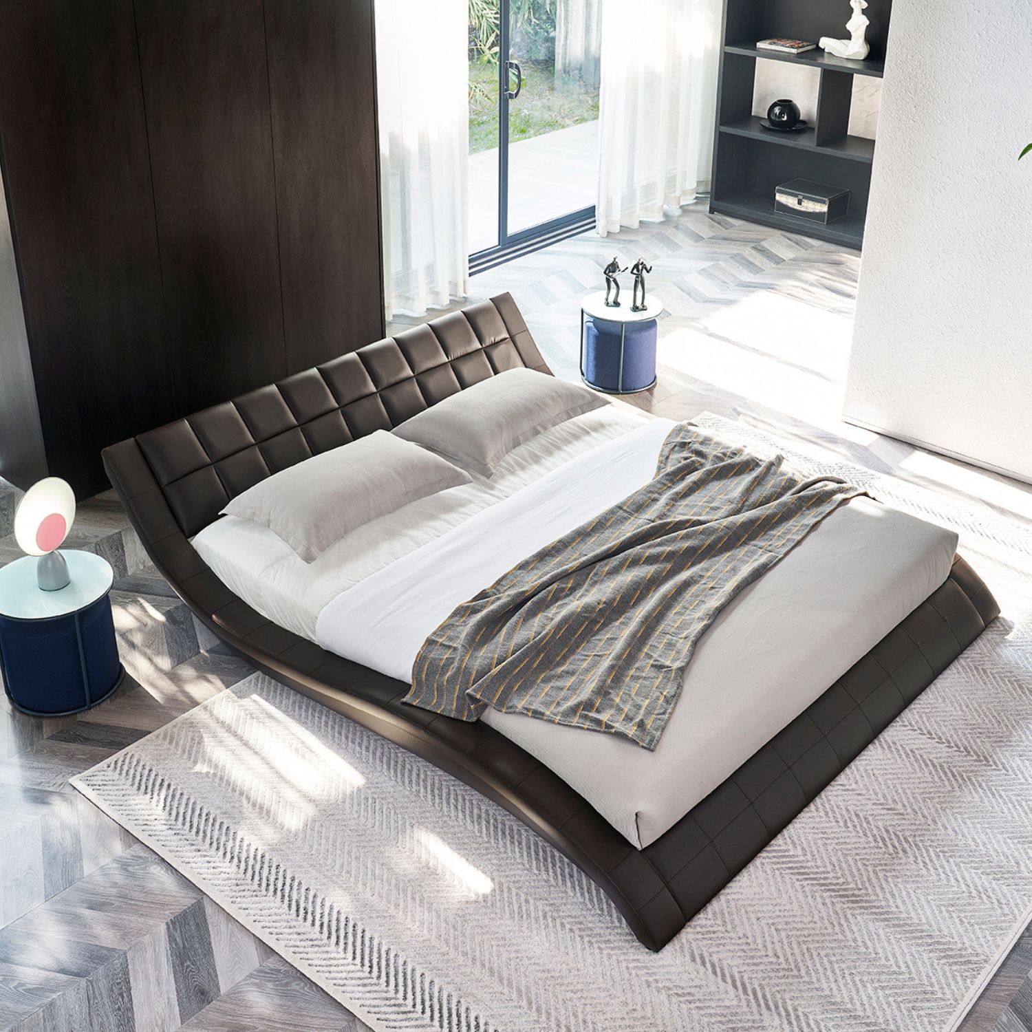 Design Polsterbett Raul in Braun Polsterbett Raul in Braun 200x200 cm