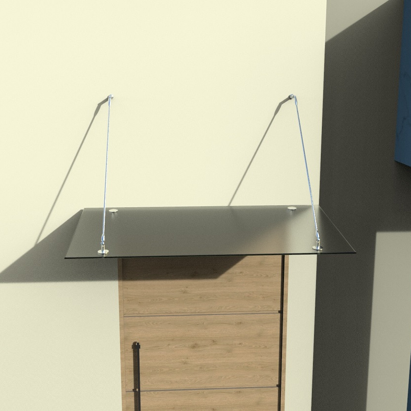 Glasvordach Edelstahl Türvordach Glas Halterung Haustür Satiniert VSG - diverse Größen