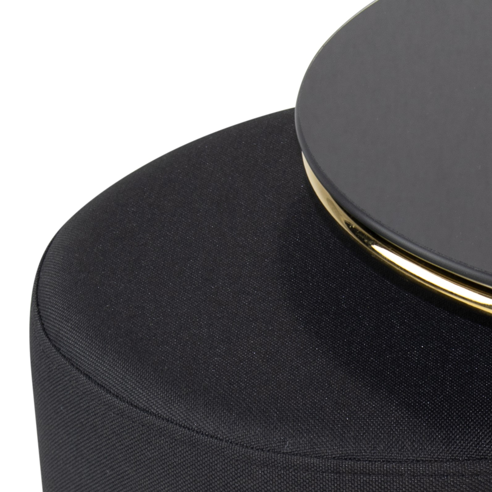 Side Table with Stool JASPER - Round Coffee Table 40x40 cm Gold-Black N3