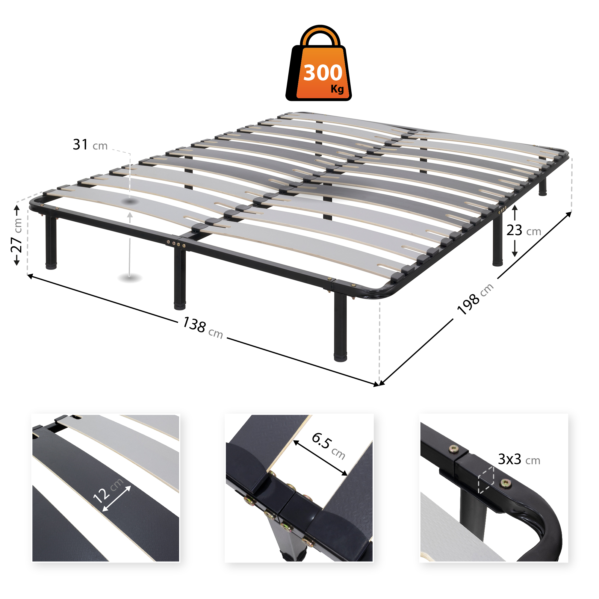 Metallbett Deck mit Breiten Latten für alle Betten und Matratzen geeignet 140x200 cm Metallbett Deck mit Breiten Latten für alle Betten und Matratzen geeignet 140x200 cm