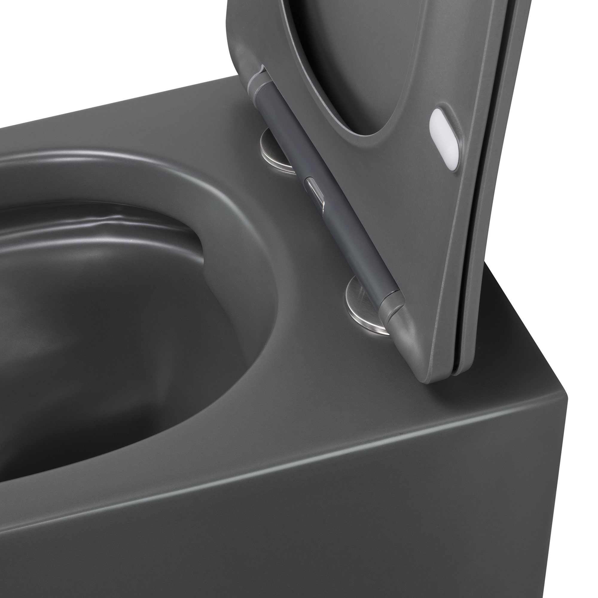 Toilette Hänge WC Spülrandlos inkl. WC Sitz mit Absenkautomatik SOFTCLOSE Cube Grau Toilette Hänge WC Spülrandlos inkl. WC Sitz mit Absenkautomatik SOFTCLOSE Cube Grau