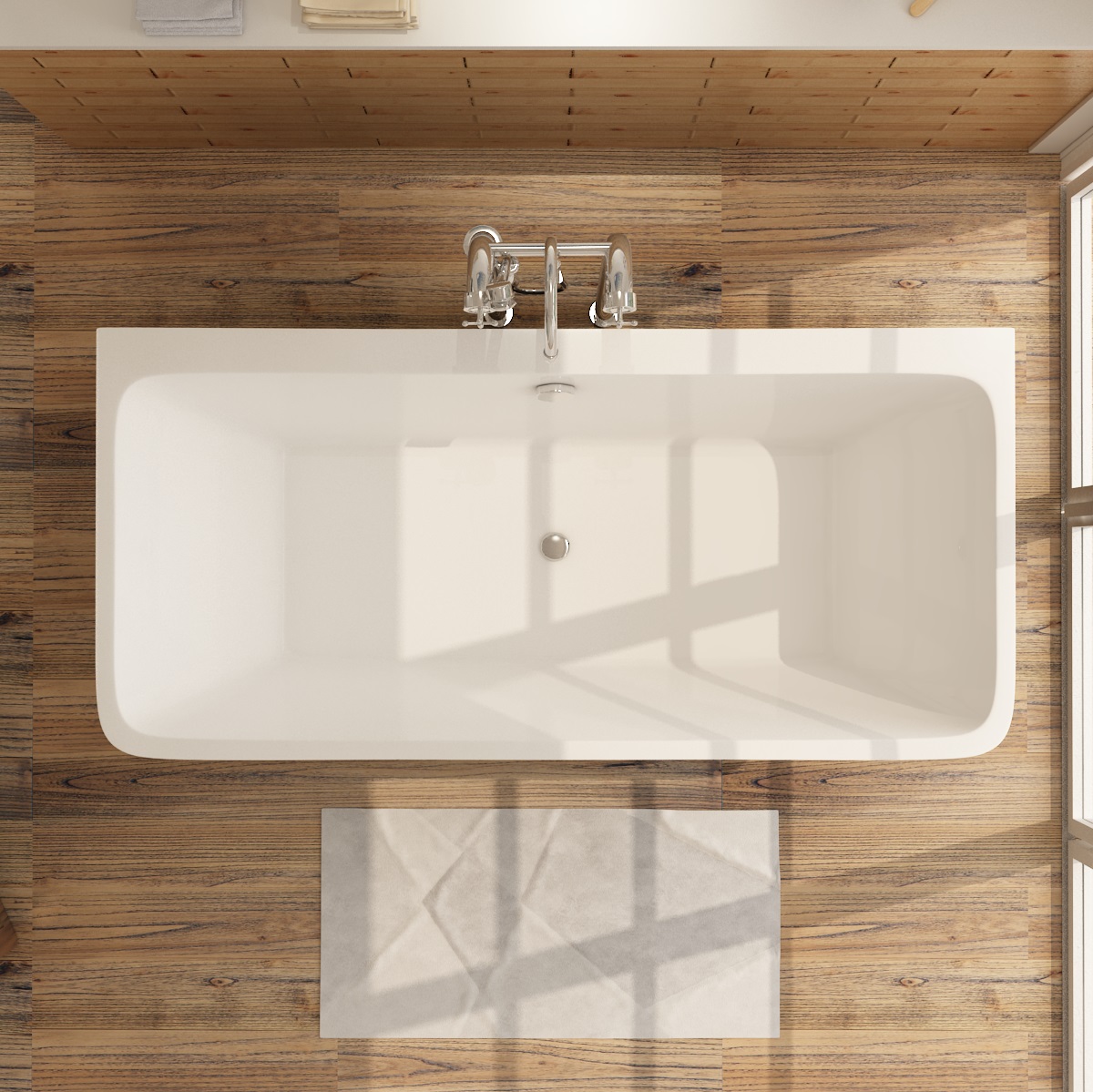 Badewanne aus Sanitäracryl Malmö Schwarz-Weiß - ALLE GRÖßEN