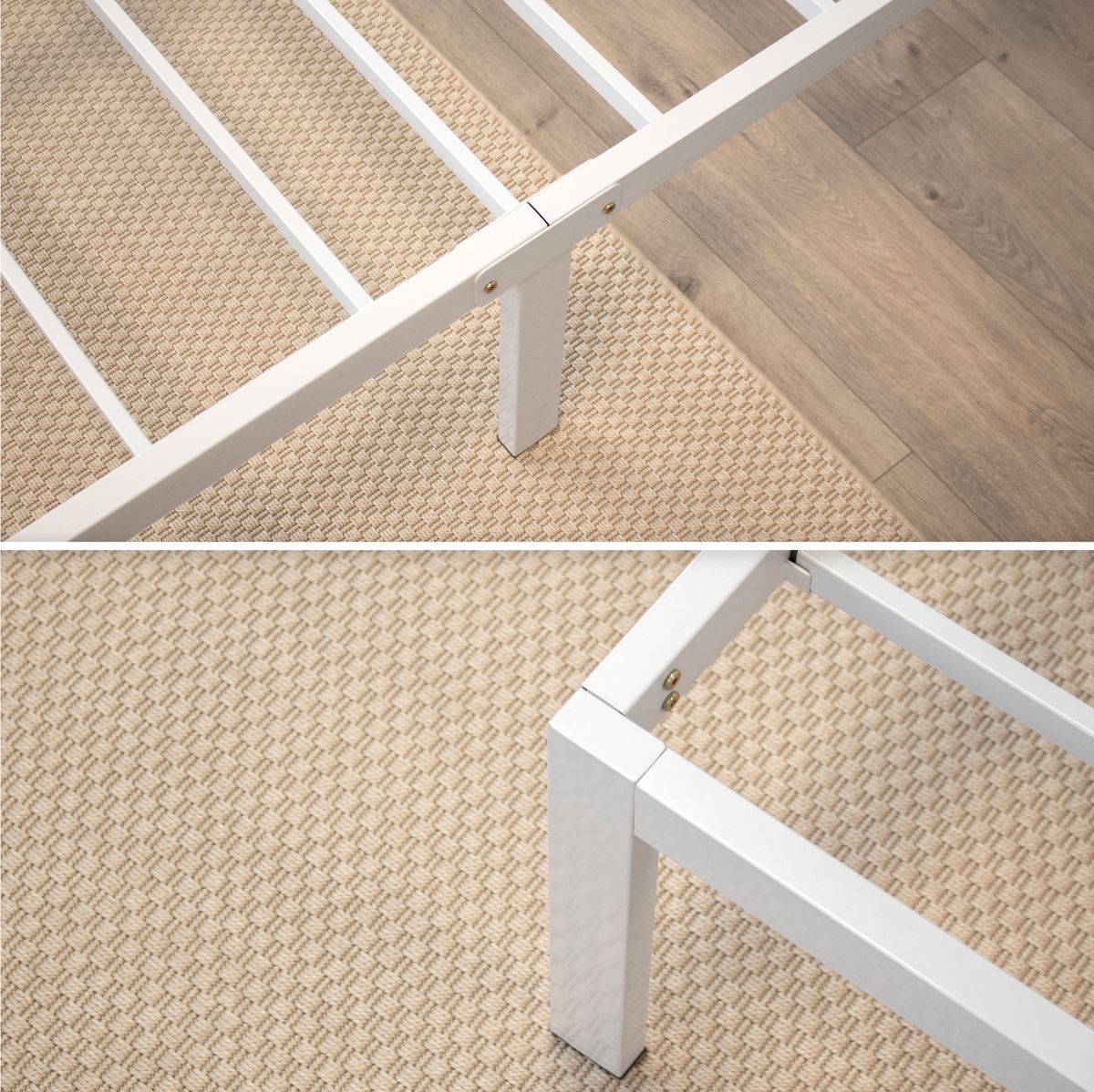Metal – Guest Bed Bed Frame Sappho White with Storage Solutions