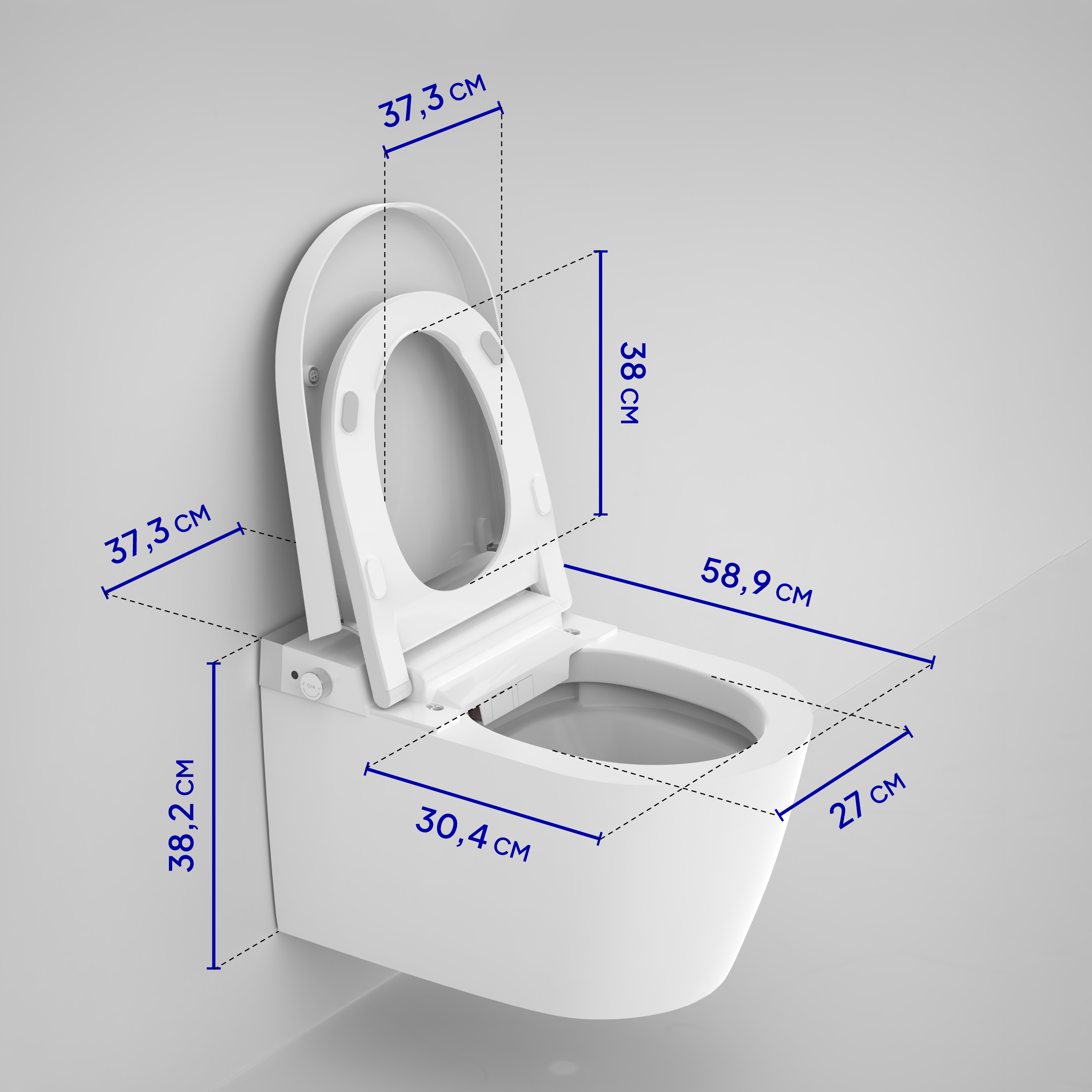 Dusch-WC NEVOLA mit Display, Fernbedienung, beheizbarem Sitz und integrierten Hygienefunktionen